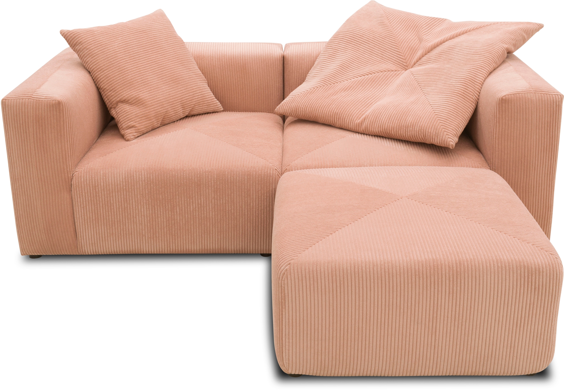 RAUM.ID Ecksofa »Gerrid L-Form«, Cord, Modulsofa, bestehend aus 2 Eckelementen + 1 Hocker