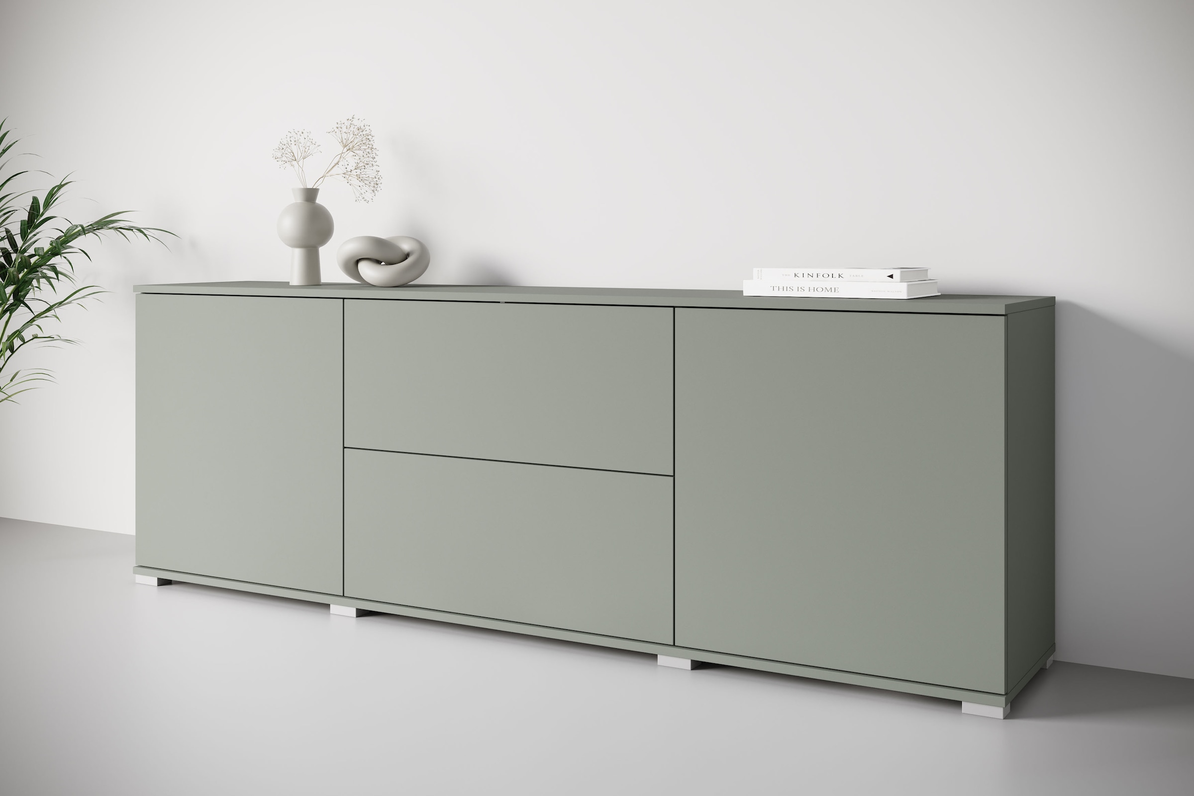 Image of GOODproduct Lowboard "Kenia" 1 Stk. tlg. 2 Türen, 2 Schubladen, Breite 180 cm, höhenverstellbare Einlegeböden