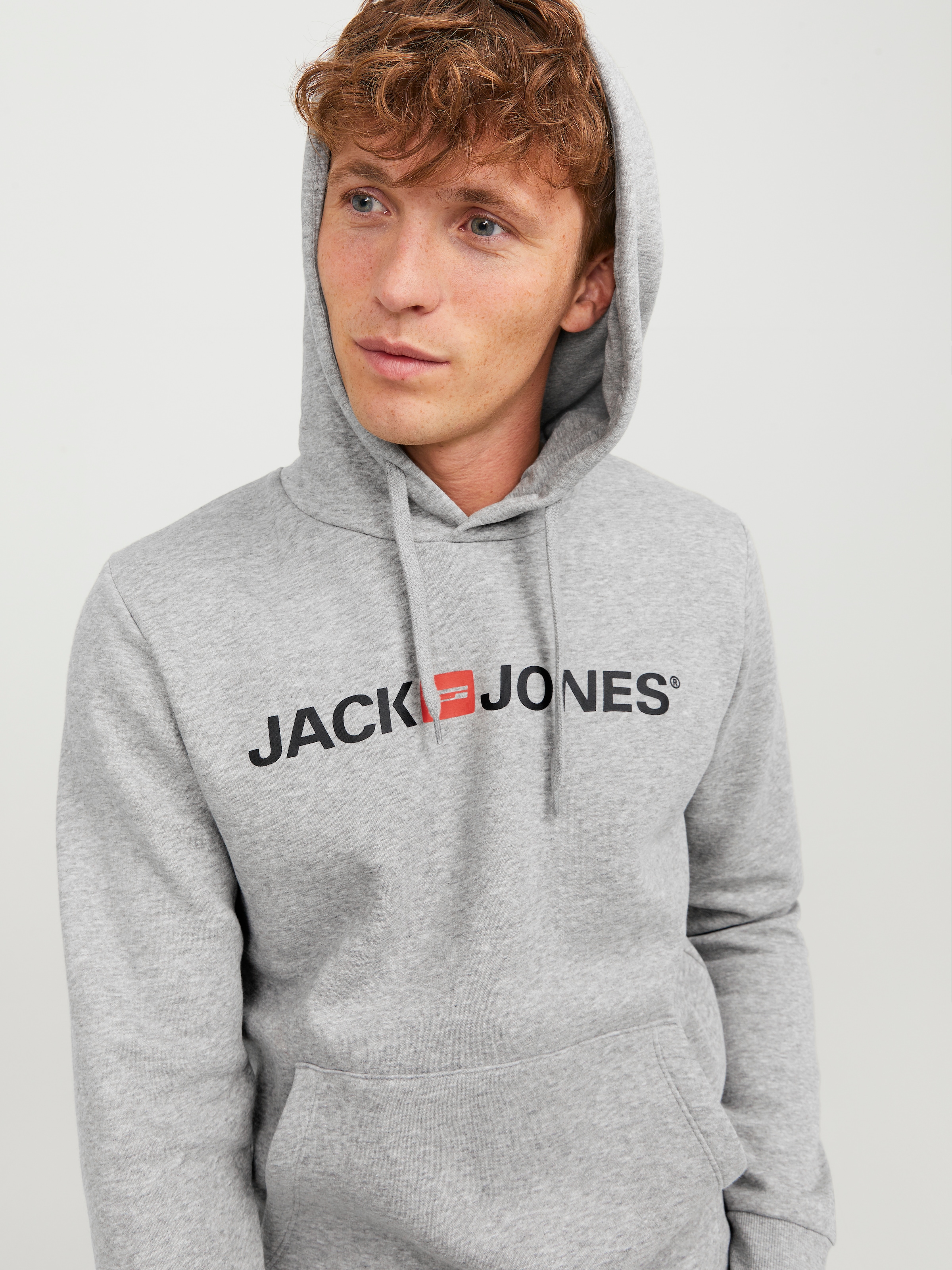 Jack & Jones Kapuzensweatshirt »JJECORP Hoodie mit Logo und hohem Tragekomfort« bedruckt, casual, regular fit, Baumwollmischung, Rundhals
