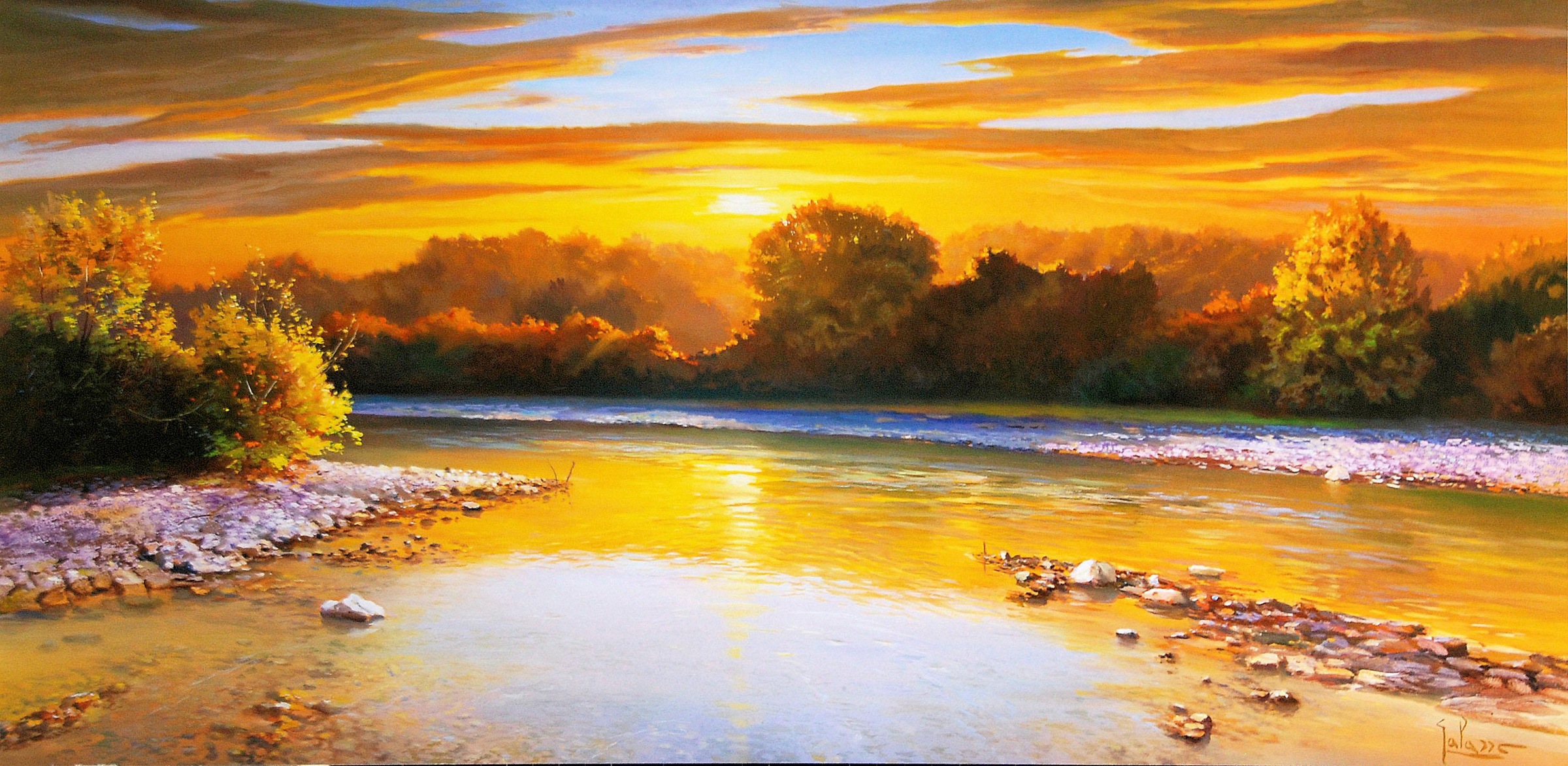 Image of Home affaire Deco-Panel »A.GALASSO I Tramonto sulk Ticino«, 100/50 cm bei Ackermann Versand Schweiz