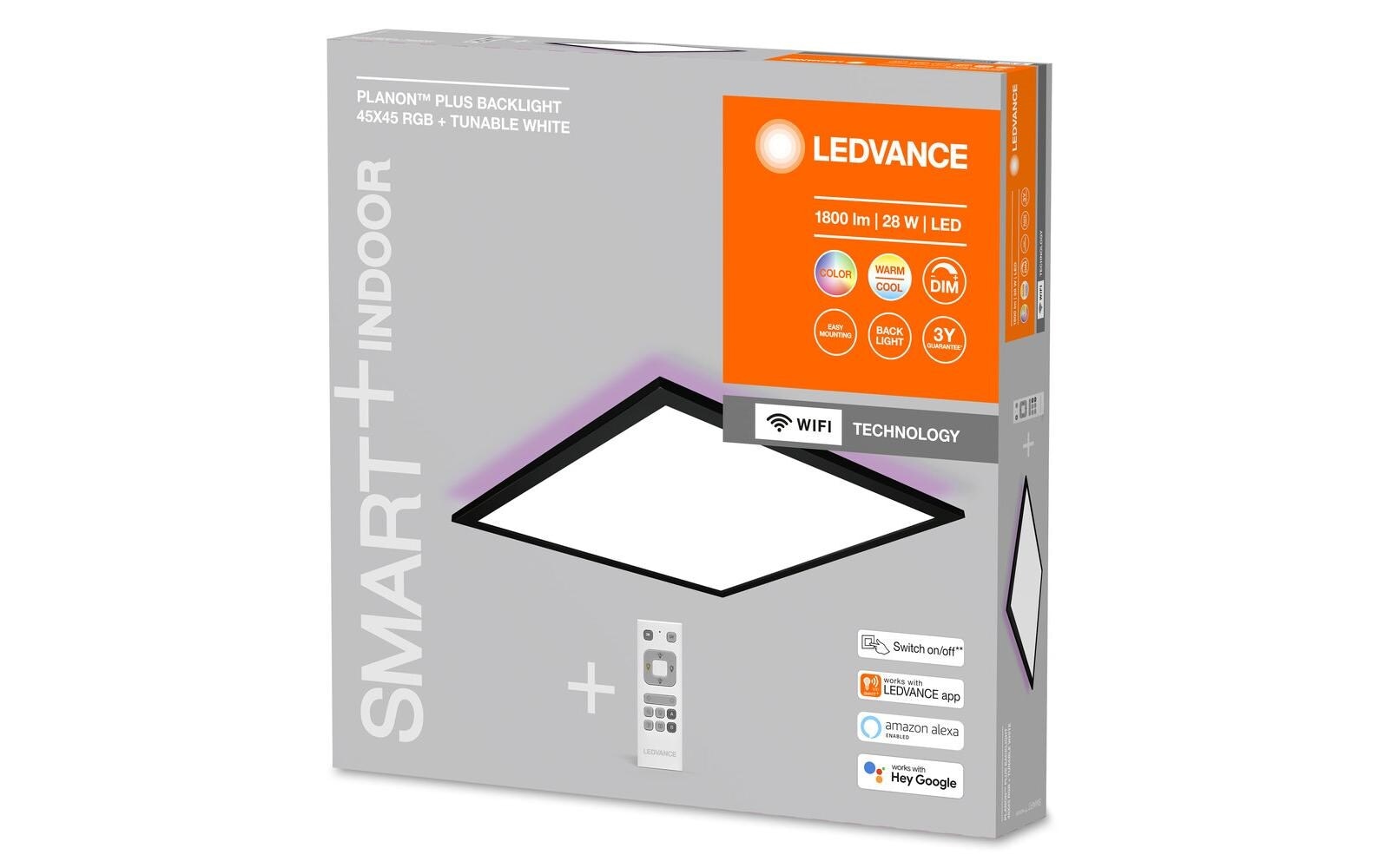   LED Deckenleuchte »SMART+ Planon Plus Backlight 45x45cm, RGBTW, sw« Farbwechsler | Kaltweiss | Neutralweiss | Tageslichtweiss | Warmweiss