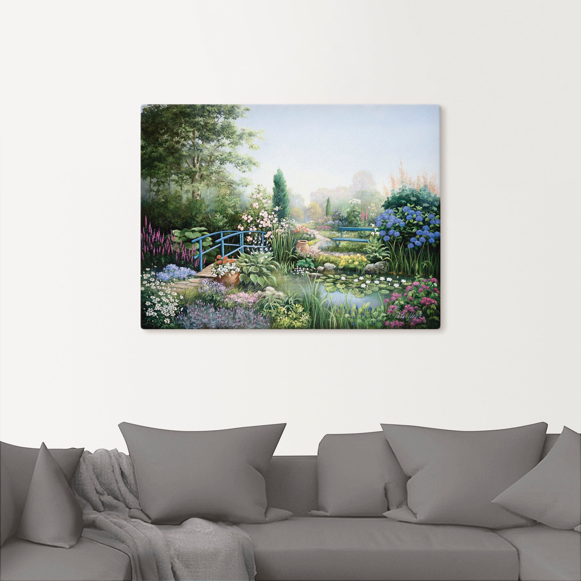 Artland Wandbild »Brücke der Liebe«, Garten, (1 St.), als Leinwandbild, Poster in verschied. Grössen