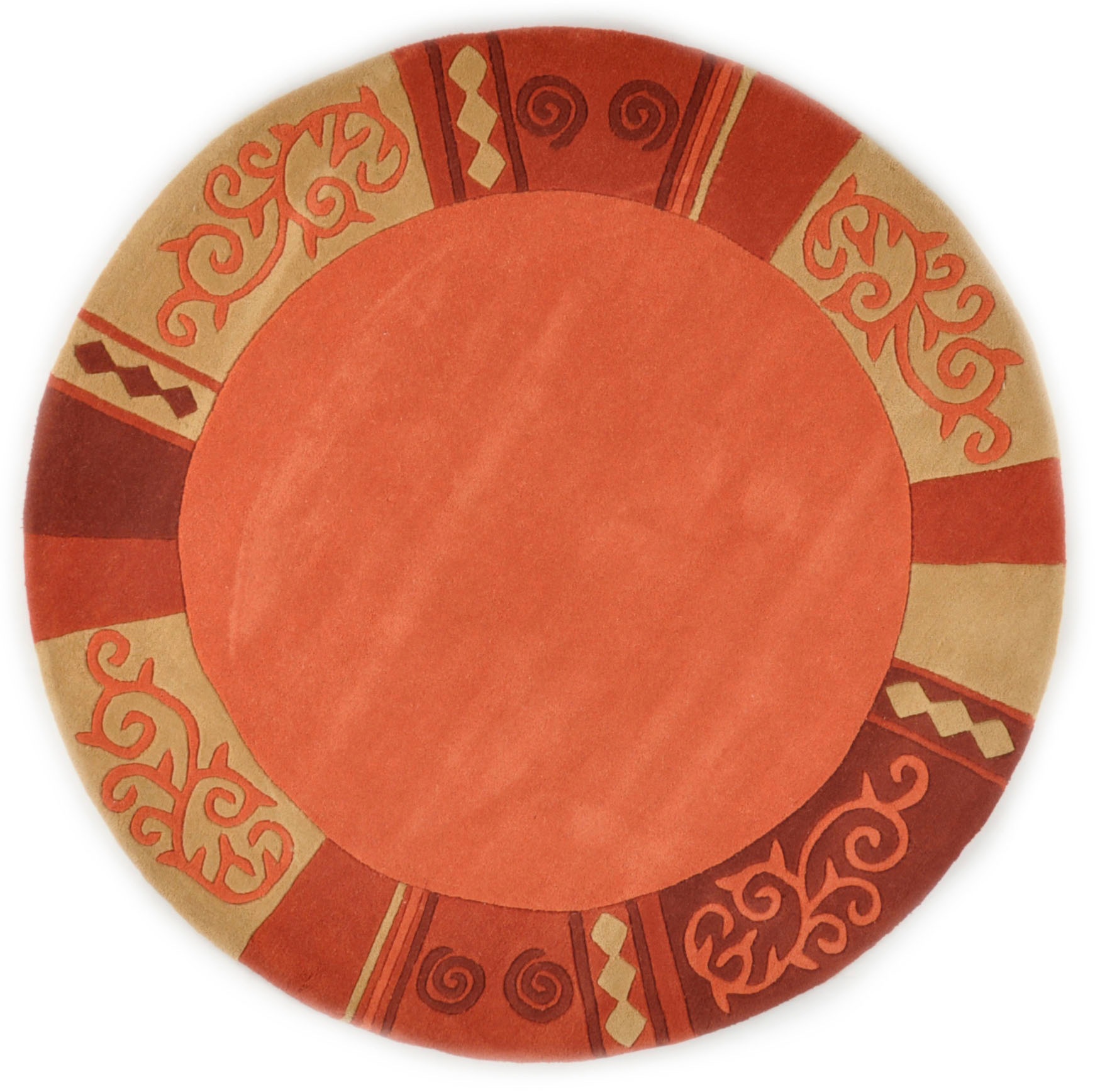 Image of THEKO Wollteppich »Ambadi«, rund, 14 mm Höhe, reine Schurwolle, handgetuftet, mit Bordüre, modern, ideal im Wohnzimmer & Schlafzimmer bei Ackermann Versand Schweiz