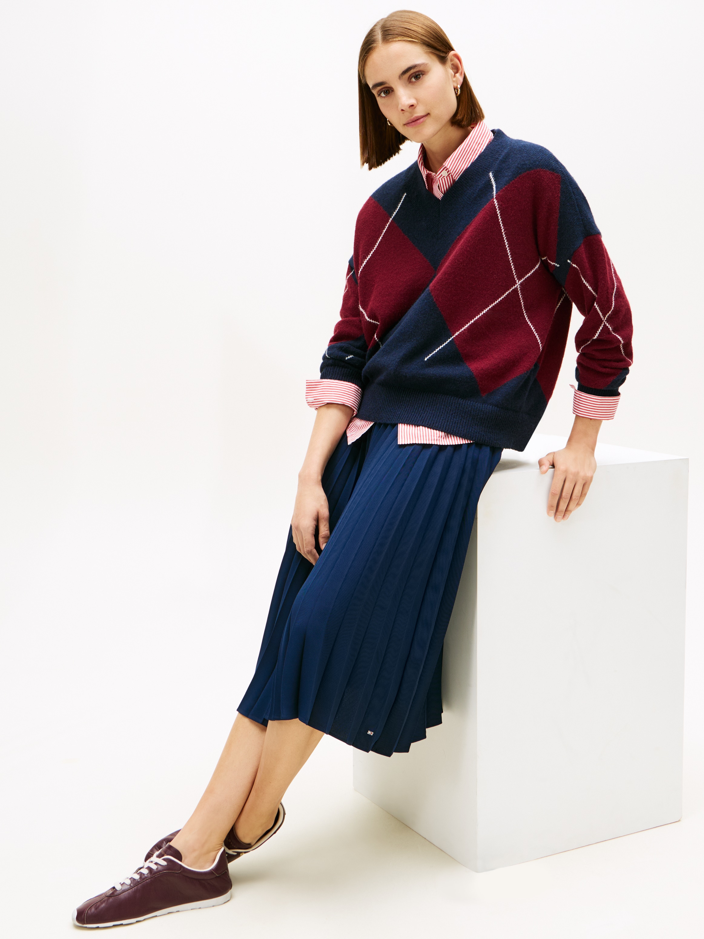 Tommy Hilfiger Jupe plissée »FLUID PLEATED PULL ON MIDI SKIRT«
