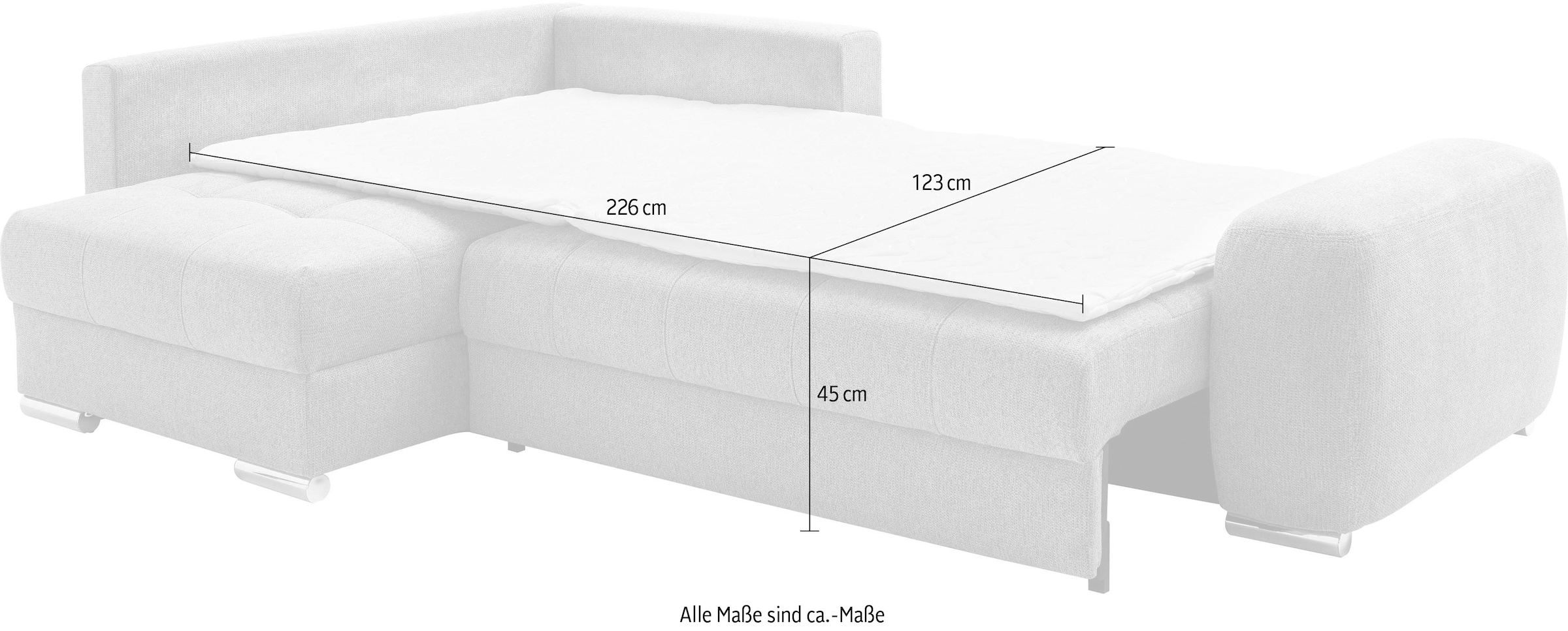 Mr. Couch Ecksofa »Mykonos, L-Form, Dauerschläfer« mit DuraSpring-Taschenfederkern bis 140 kg belastbar