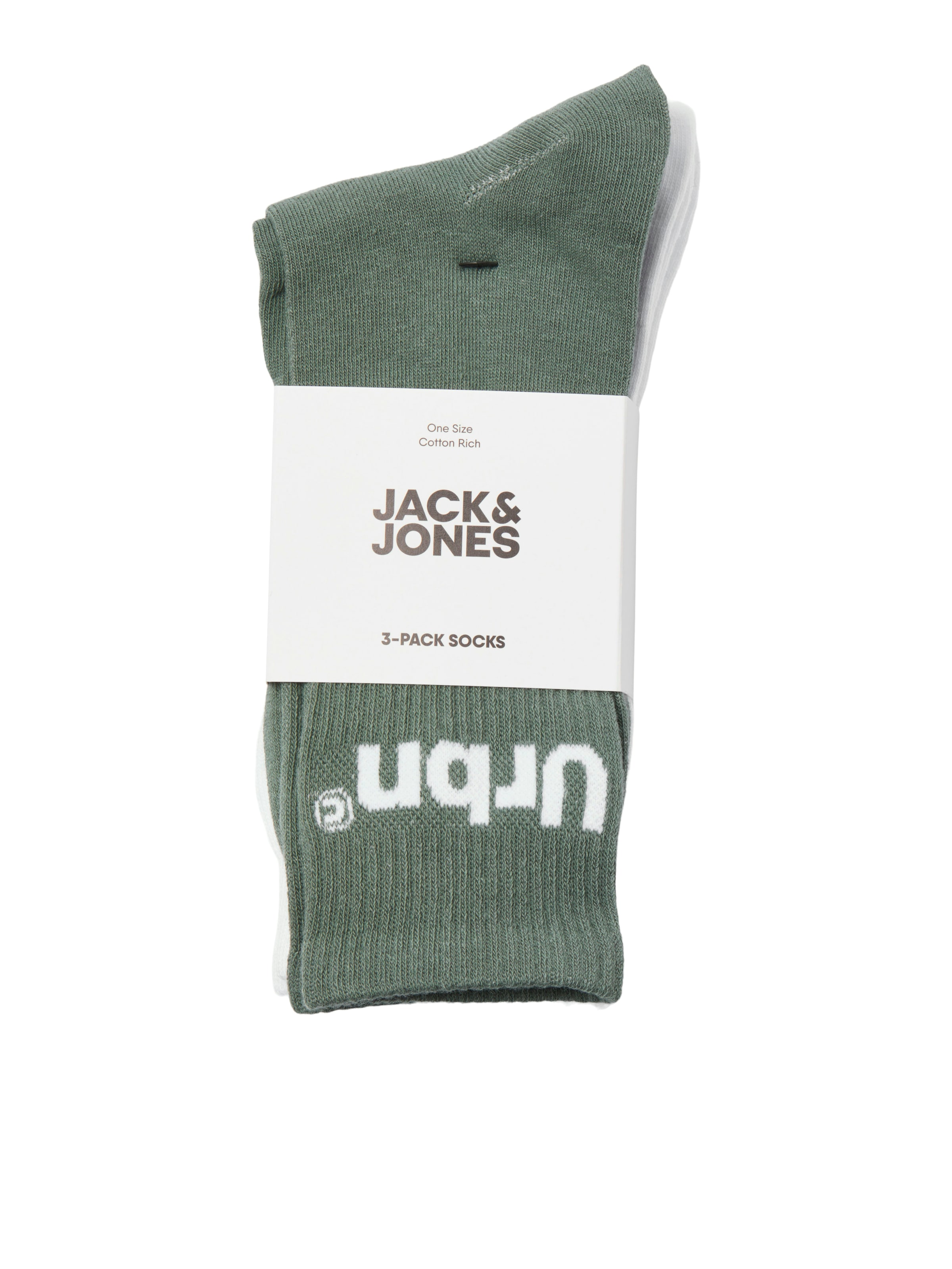 Jack & Jones Freizeitsocken »JACURBN TENNIS SOCKS 3 PACK SN« Packung, 3 Paar tlg. mit Schriftzug