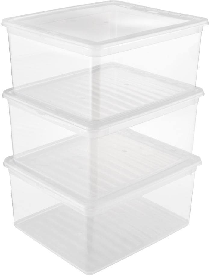 keeeper Aufbewahrungsbox »bea, clearbox mit Air Control-System«, (Set, 3 St.), 3 x 18 l, stapelbar, 39 x 33,5 x 18 cm