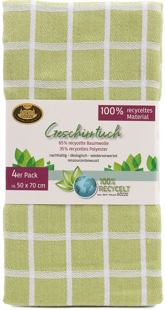 Gözze Geschirrtuch »Geschirrtücher, Des. 60056«, (Set, 4 tlg.), aus 100% recycelten Materialien