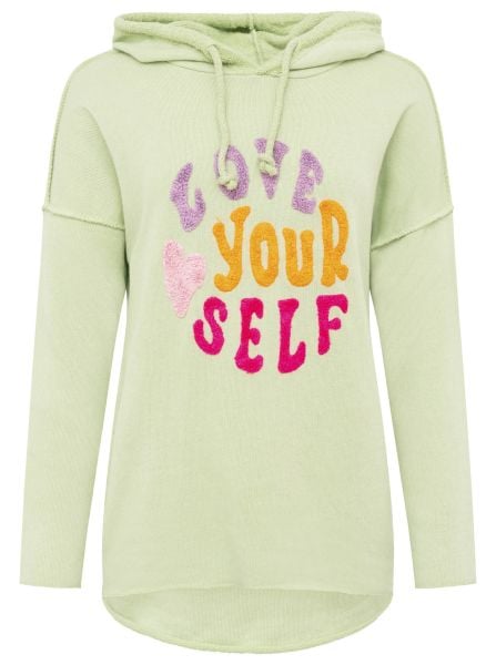Zwillingsherz Hoodie »"Love Yourself"«, mit Kapuze und Flockprint in frischen Farben