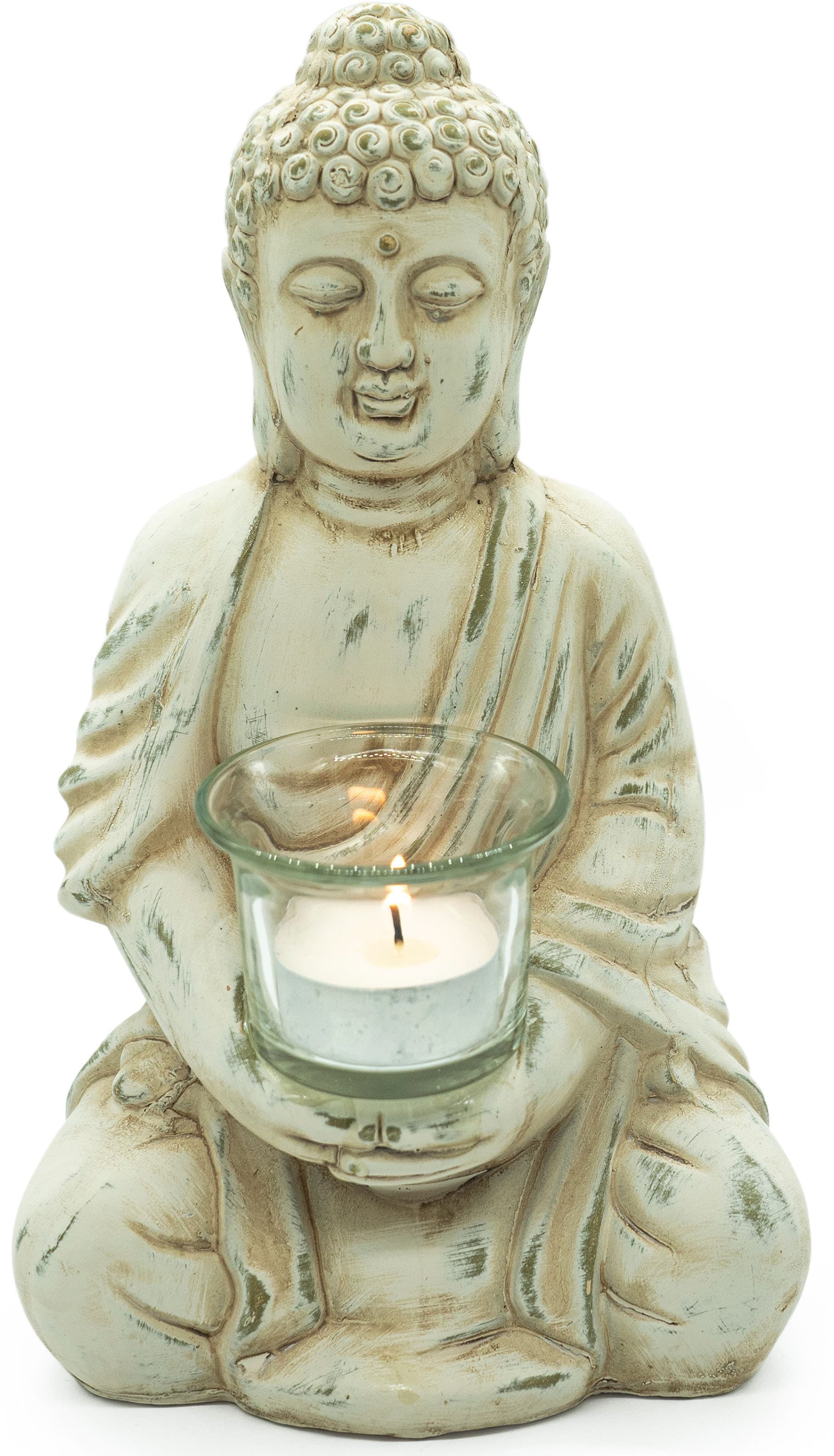 Teelichthalter »Buddha«, (1 St.), aus Terrakotta, Höhe ca. 24 cm