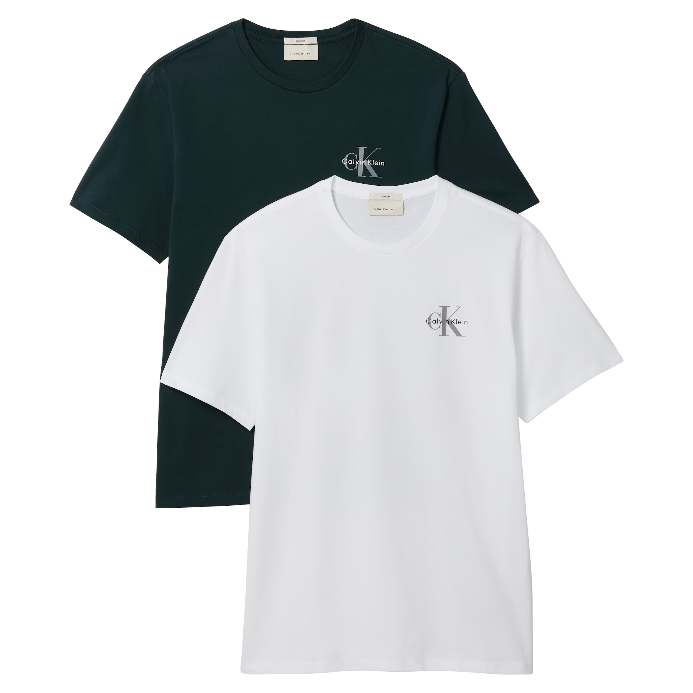 Image of Calvin Klein Jeans T-Shirt "CLASSIC MICRO MONOLOGO 2PK" Set, 2 tlg. Regular fit mit Rundhalsausschnitt