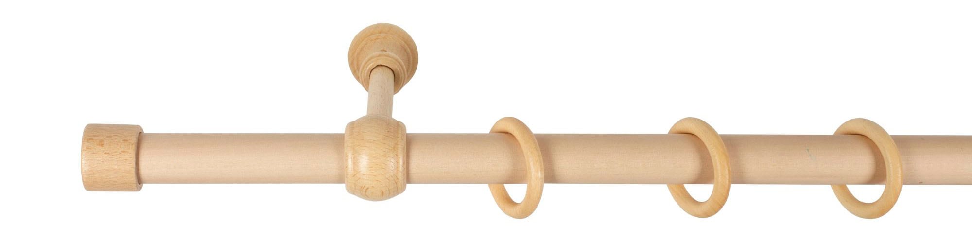 SN DECO GROUP Gardinenstange »Cafiro«, 1 läufig-läufig, Fixmass, 28 mm, Holz, verschiedene Längen und Farben, Komplettset