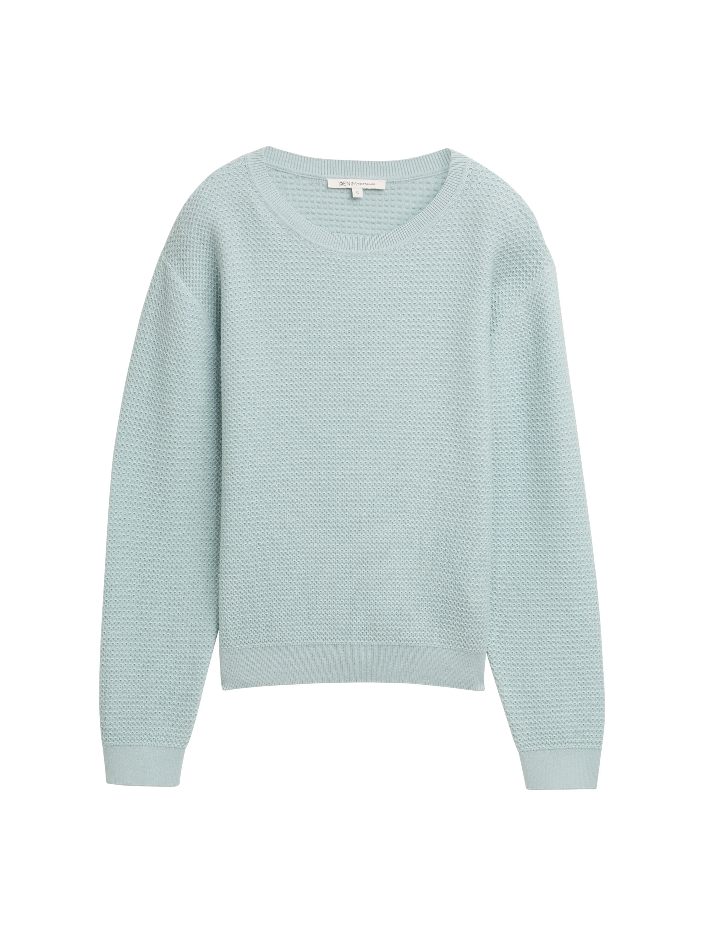 TOM TAILOR Denim Strickpullover, mit Rippbündchen