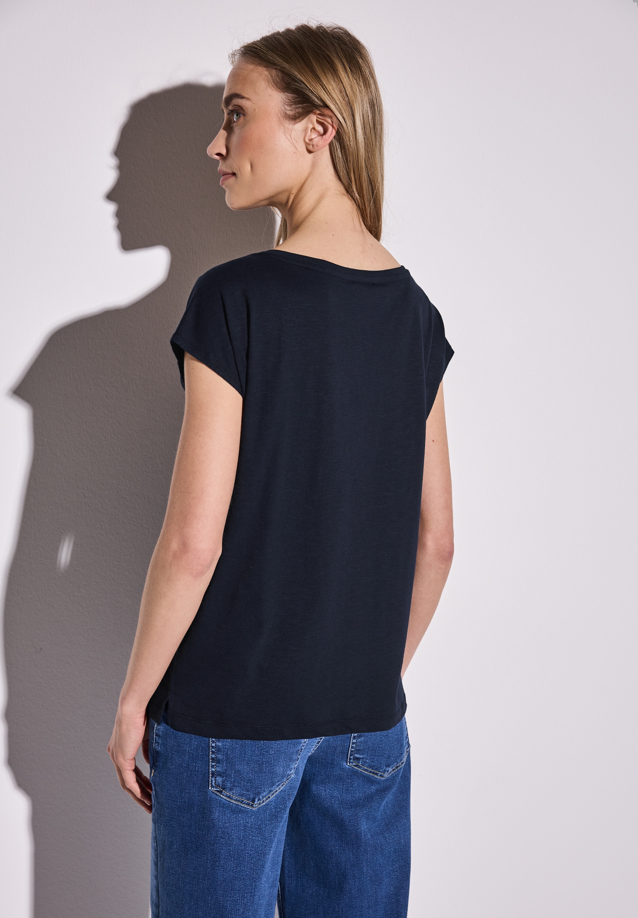 STREET ONE Shirttop, mit Raffung an der Schulter