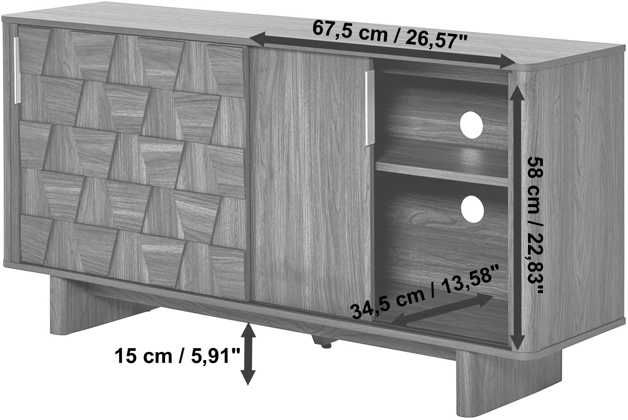 Jahnke Buffet »CHESS SB 150« 1 cuis tlg. buffet bas, 2 portes coulissantes, largeur env. 150 cm