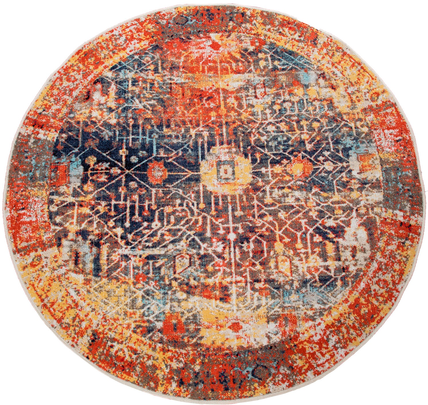 Image of DELAVITA Teppich »Artigova 40«, rund, 11 mm Höhe, Kurzflor, Orient-Optik, modernes Vintage Design, Wohnzimmer, In- und Outdoor Teppich, ideal auf Terrasse oder Balkon bei Ackermann Versand Schweiz