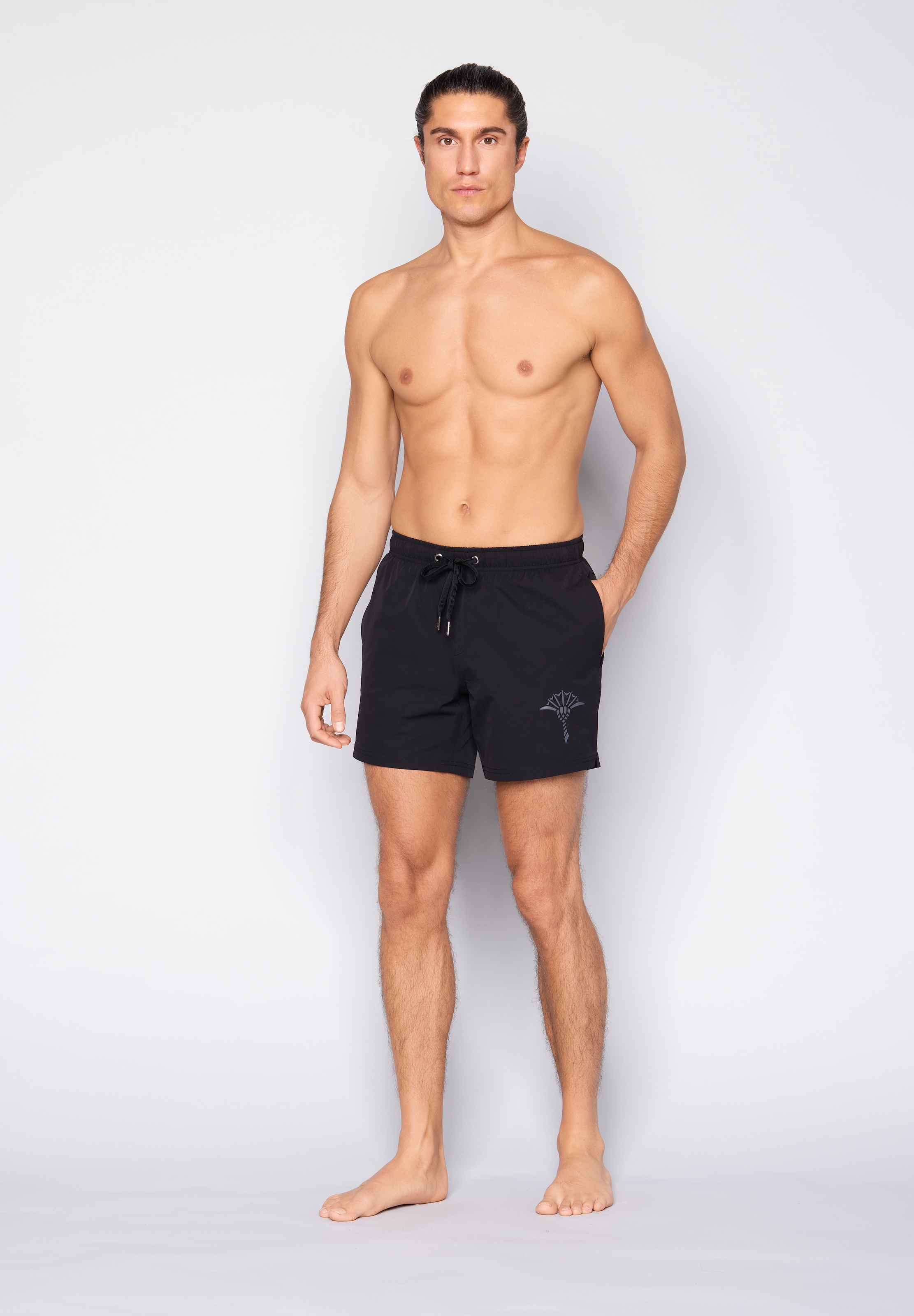 JOOP! Short de bain »Solid Cornflower« avec poches latérales et cordon de serrage