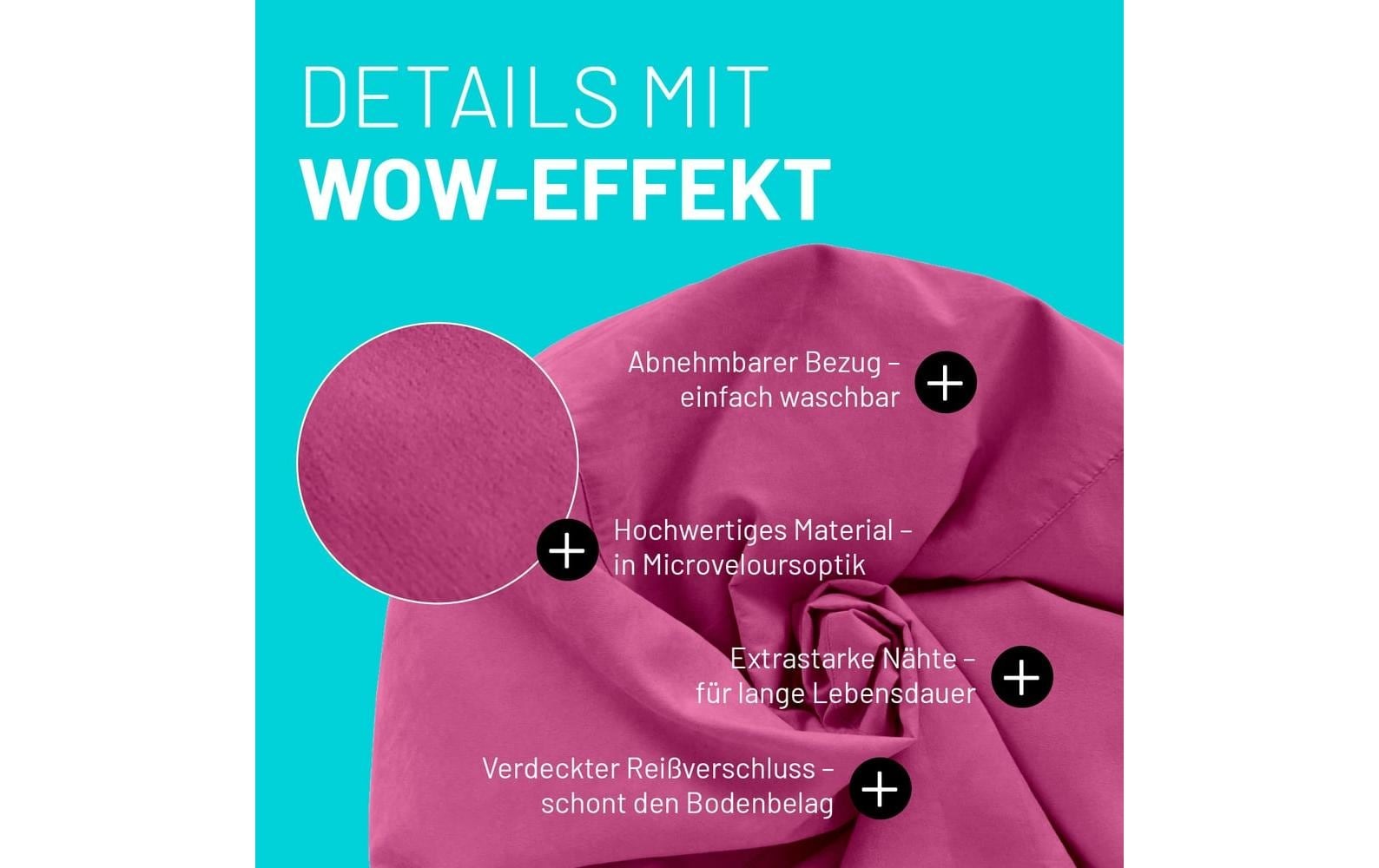 Lumaland Sitzsack »Lumaland Sitzsack 220 l pink«