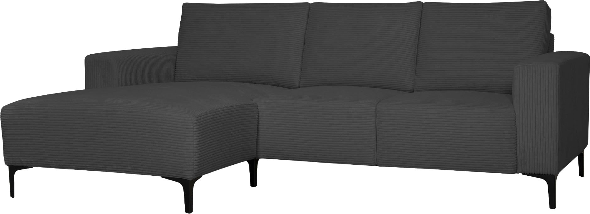 Home affaire Ecksofa »Tournon L-Form, Breite 232 cm, Breitcord« Designsofa im nordischen Stil, Wellenunterfederung, Metallfüsse