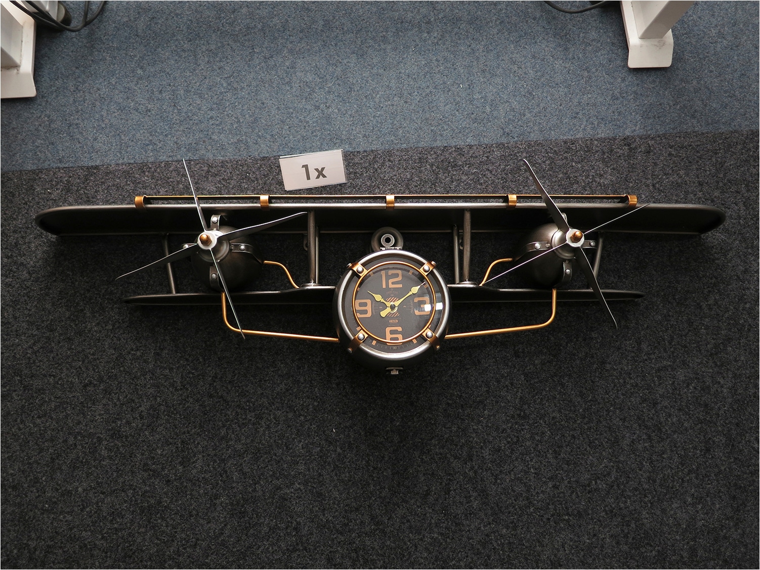 GILDE Horloge murale »Wanduhr Flugzeug  silberfarben« Étagère, horloge murale, avion, horloge, rangement, salon, idée cadeau