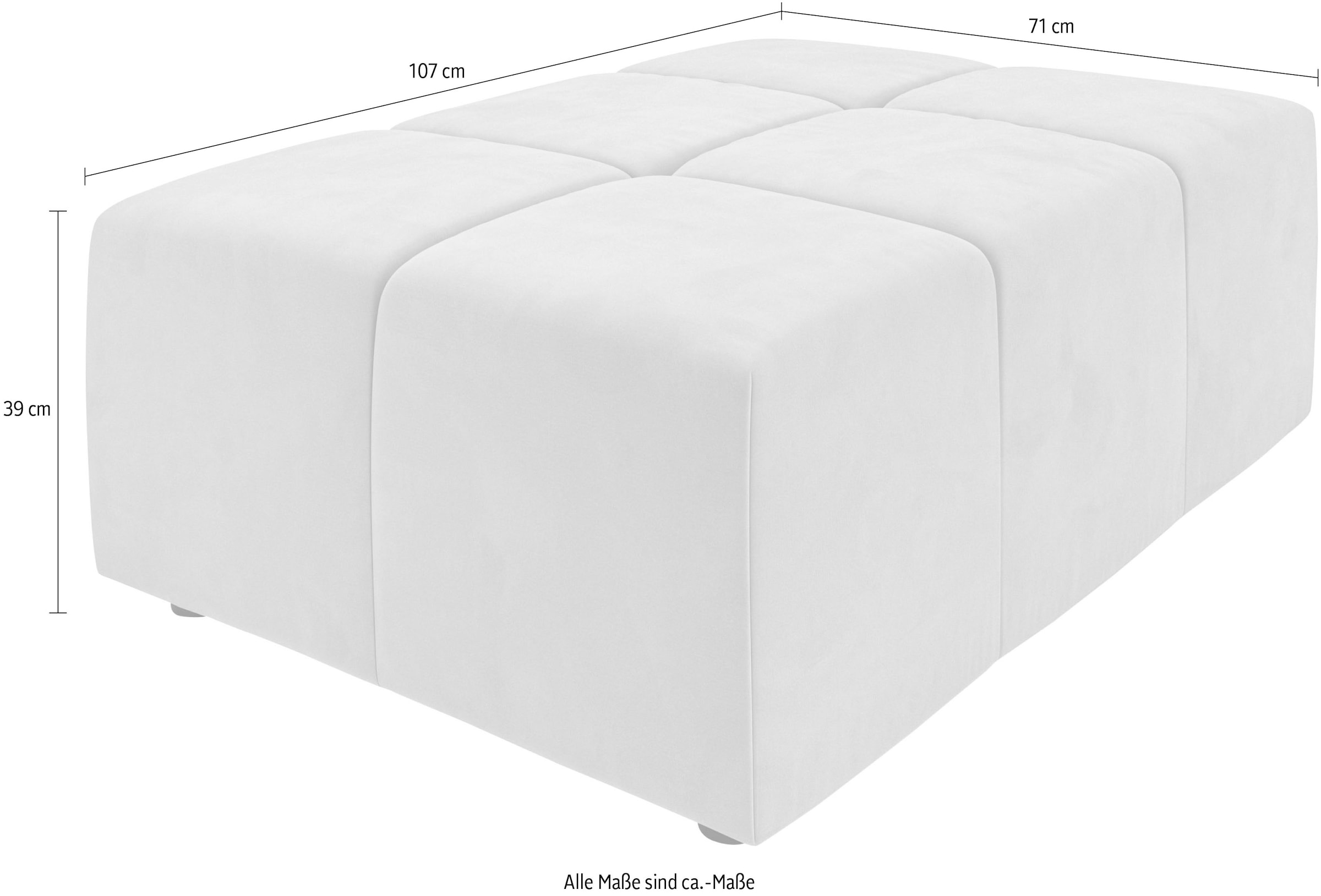Home affaire Polsterhocker »Ancona, Polsterhocker passend zum Sofa, Breite 107 cm« passend zur "Ancona"-Polsterserie, auch in Cord + Easy Care