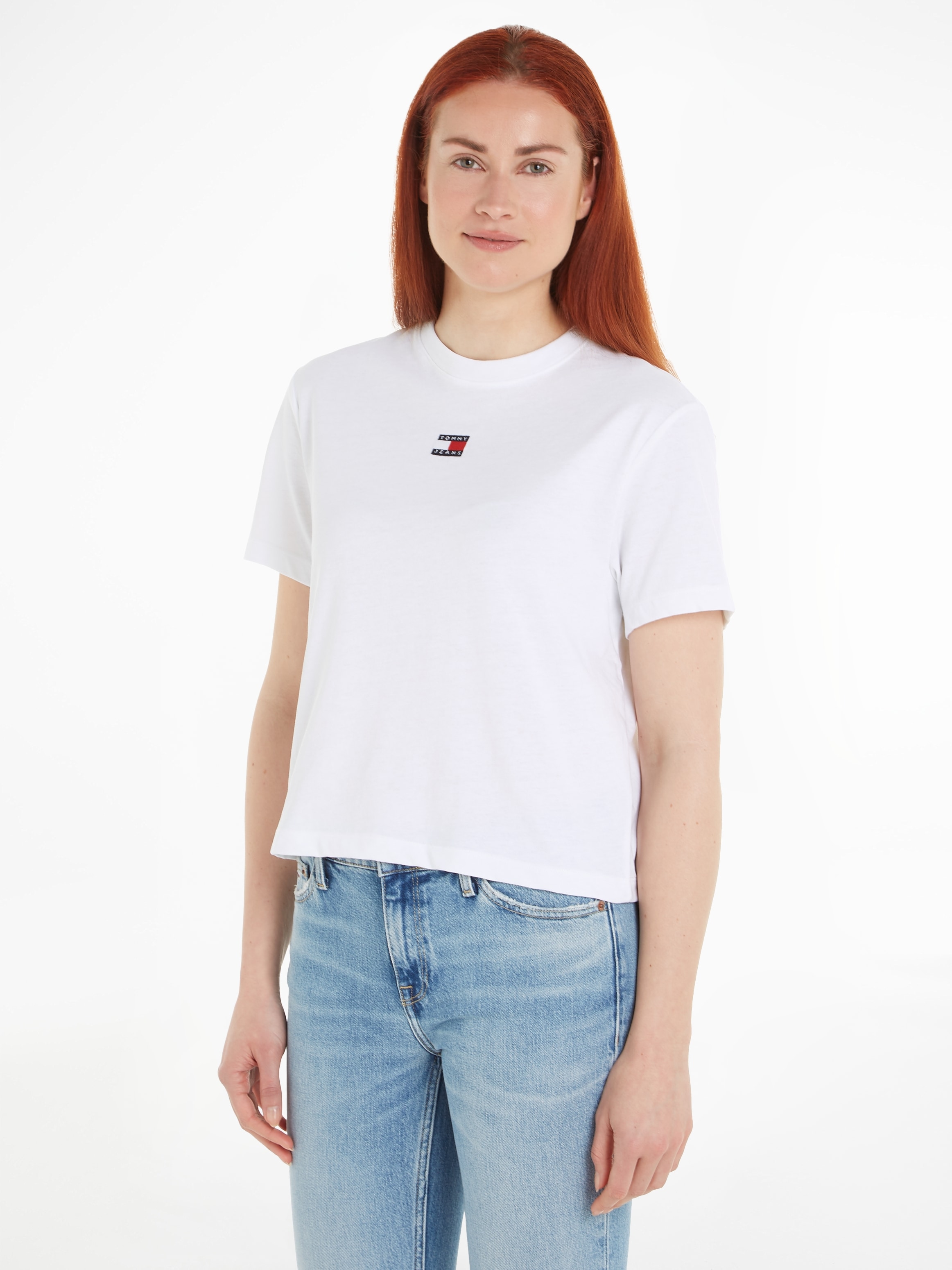 Tommy Jeans T-Shirt »TJW BXY BADGE TEE EXT«, mit Logostickerei
