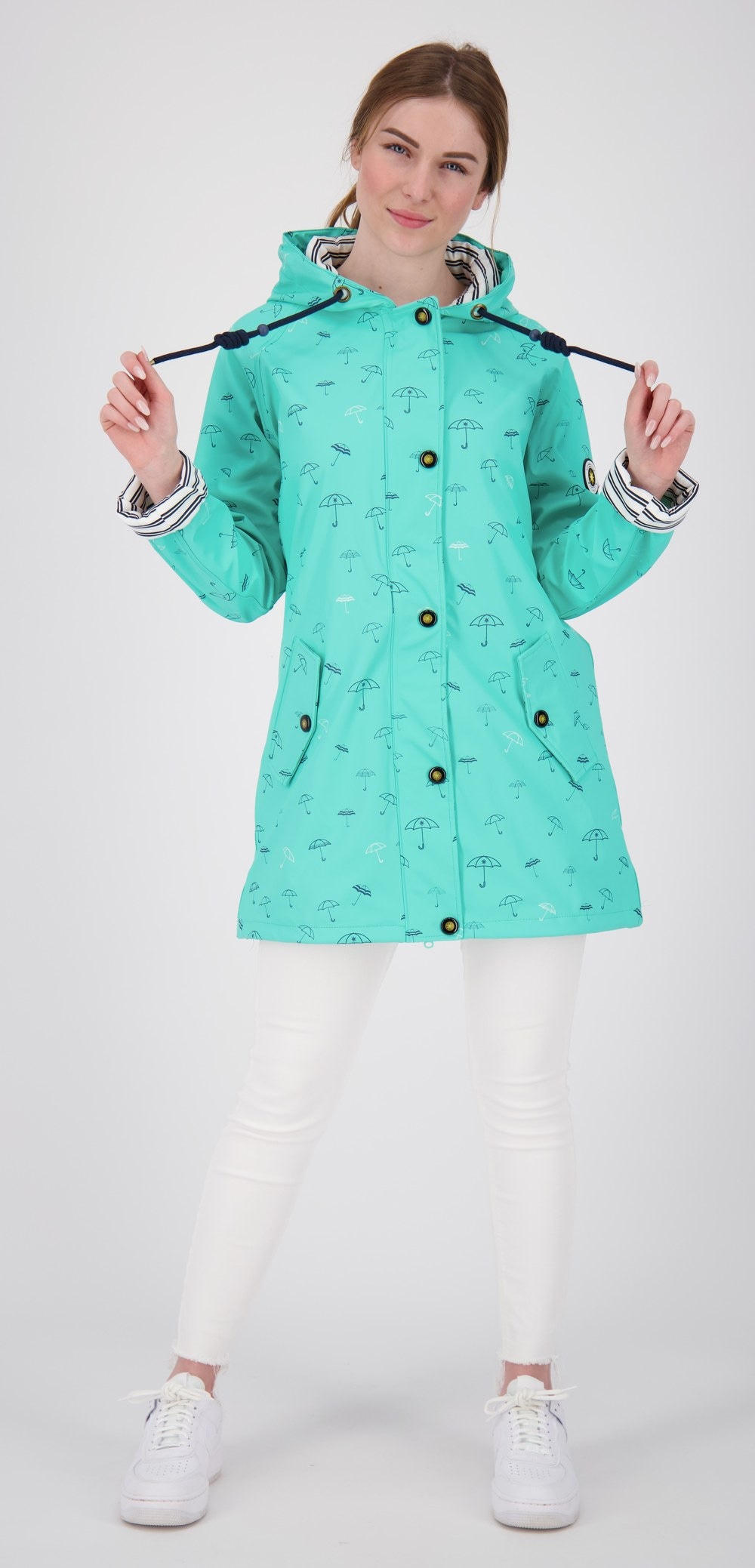 ankerglut Regenjacke »Friesennerz #ankerglutbucht Regenmantel, Longjacket« mit Kapuze auch in Grossen Grössen erhältlich