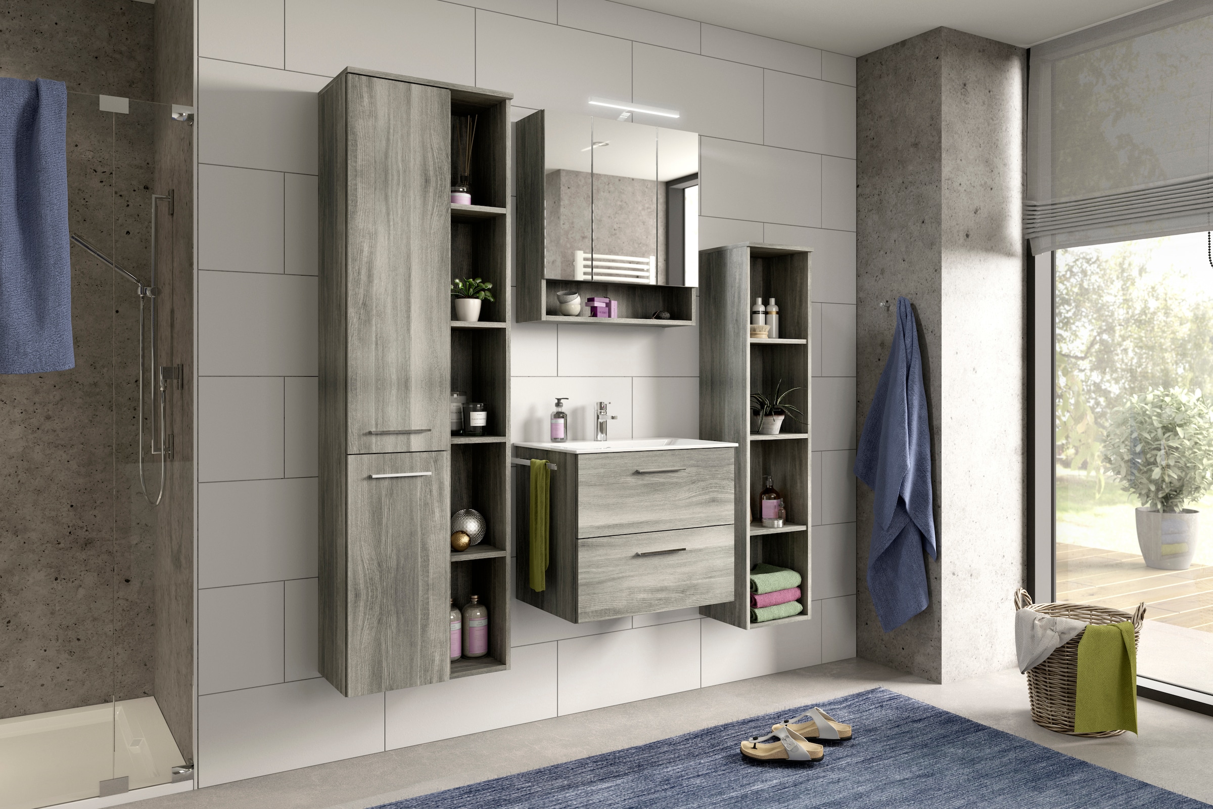 »Lecce«, auf versandkostenfrei Badezimmerspiegelschrank Badmöbel, ♕ INOSIGN Spiegelschrank