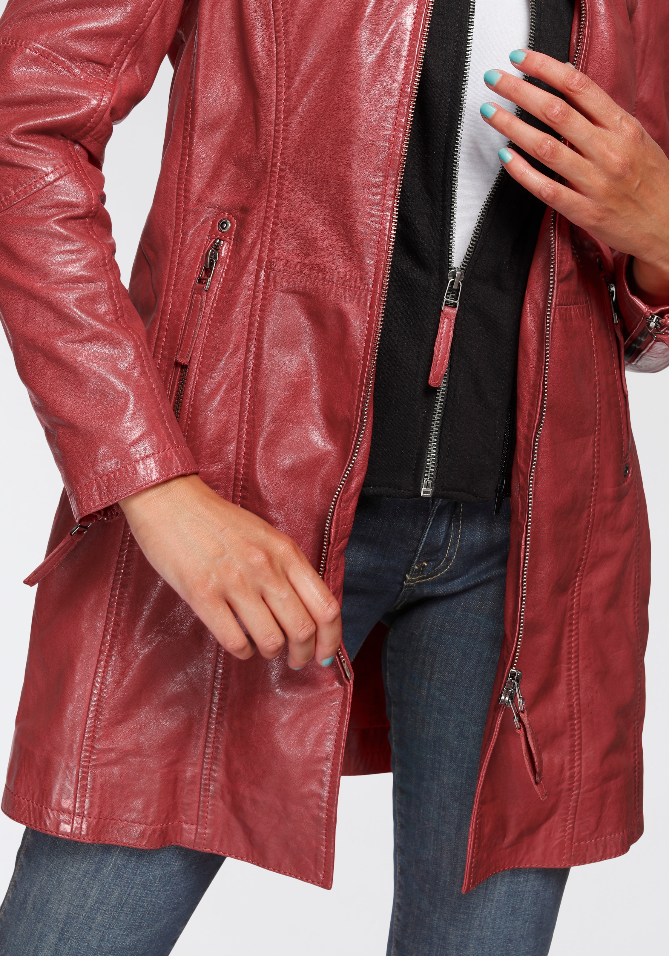 Gipsy Ledermantel »Bente«, 2-in-1-Lederjacke mit abnehmbarem Kapuzen-Inlay  aus Jerseyqualität versandkostenfrei auf