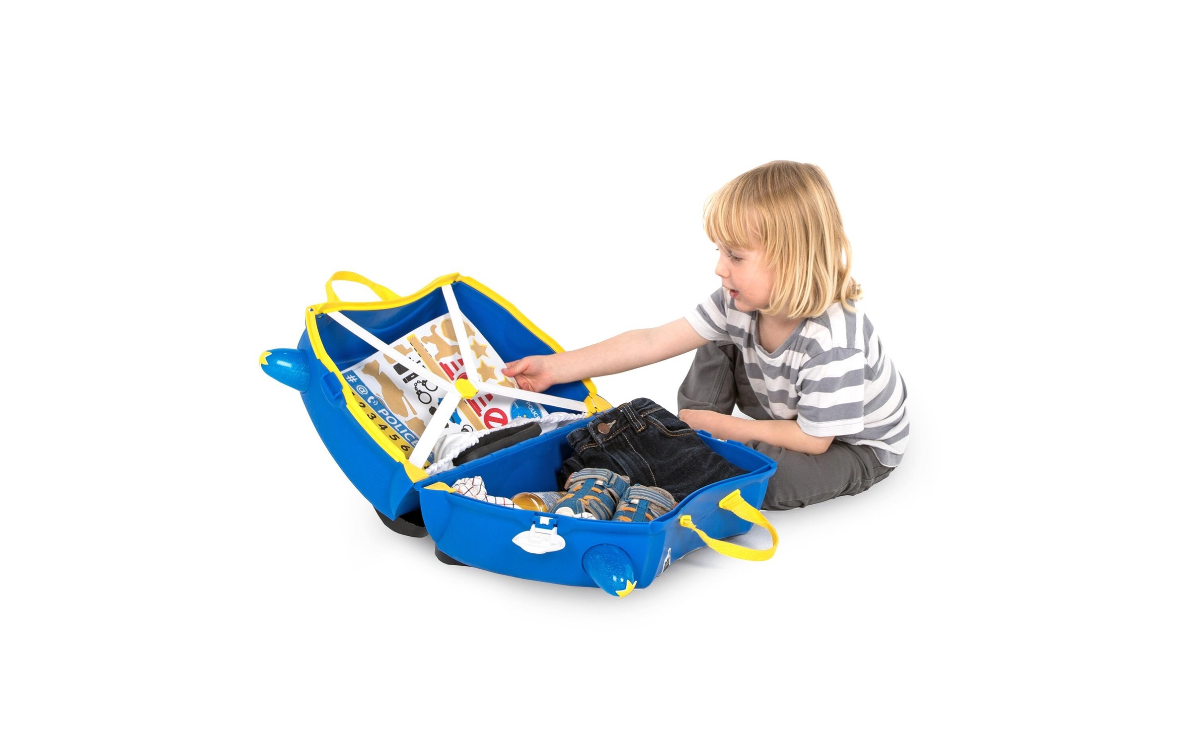 TRUNKI Trolley »Polizei Blau«, 4 Rollen