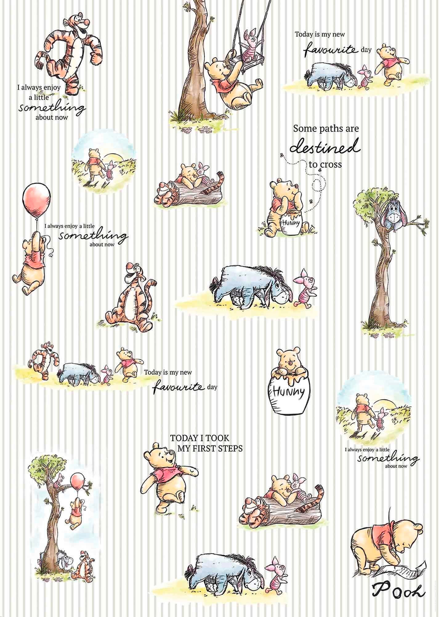 Image of Komar Vliestapete »Winnie Pooh - Stripes«, Comic bei Ackermann Versand Schweiz