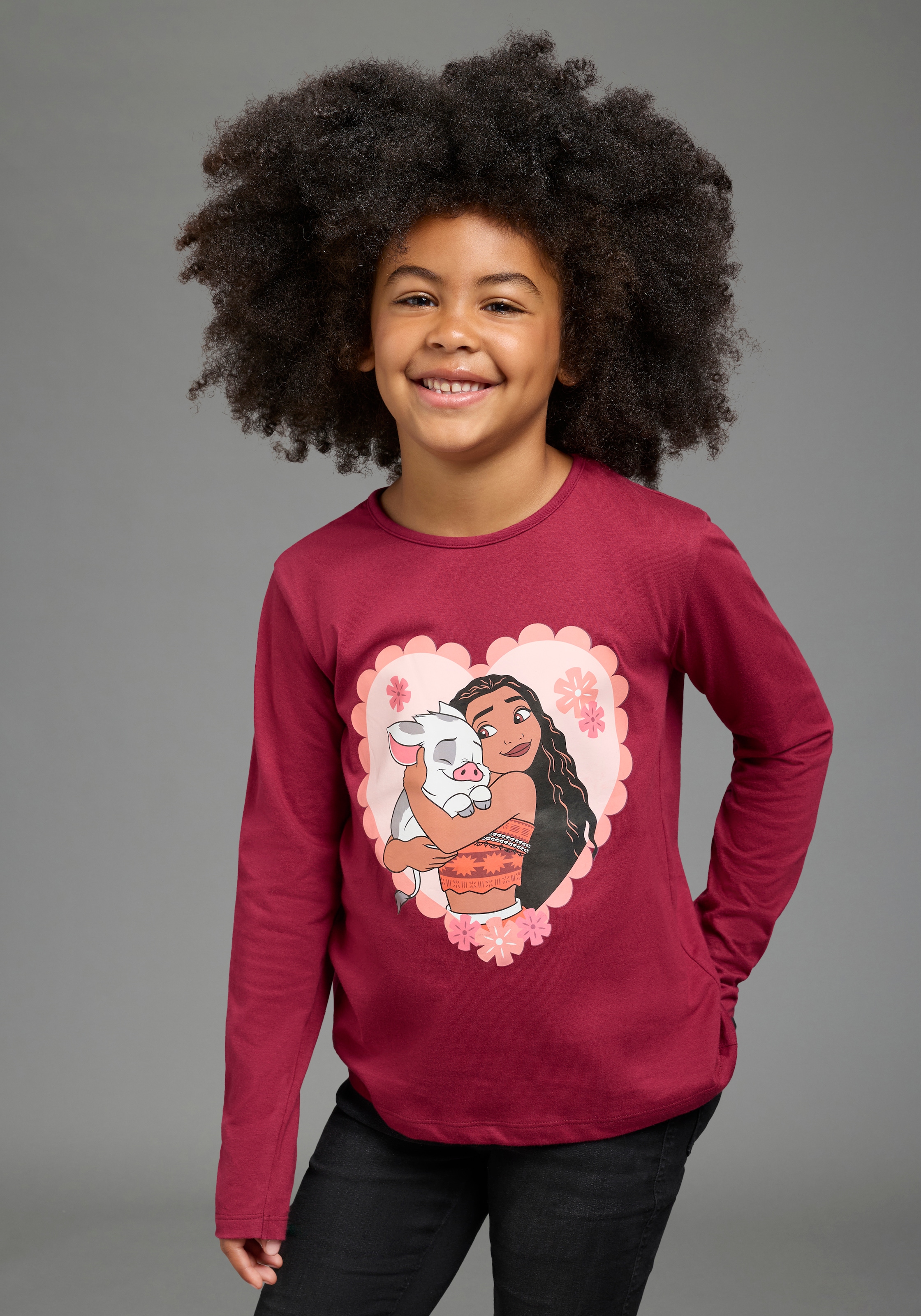 KIDSWORLD Langarmshirt "VIANA Shirt, Disney" Disney-Shirt, langarm, hüftlange Basic-Passform, bedruckte Optik