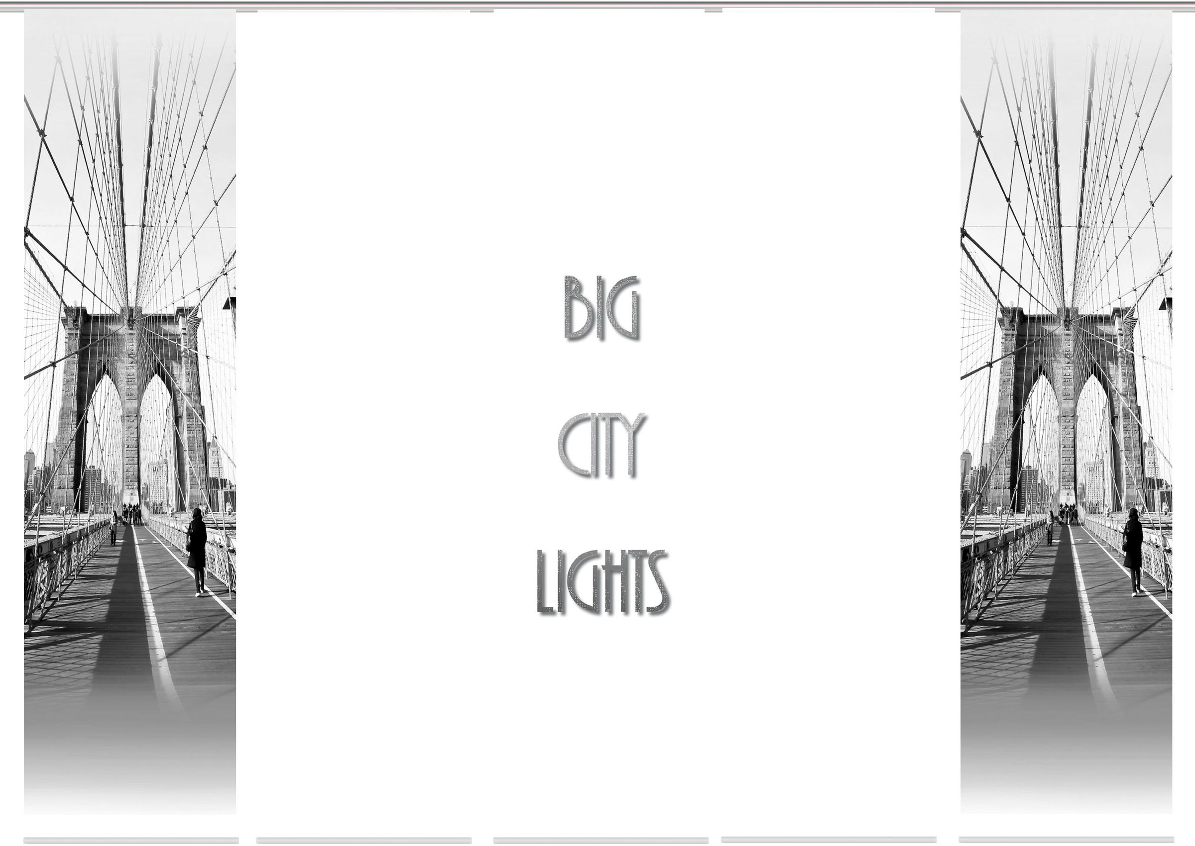 Image of HOME WOHNIDEEN Schiebegardine »BRIGO 5er SET«, (5 St.), Dekostoff-Seidenoptik, Digital bedruckt bei Ackermann Versand Schweiz