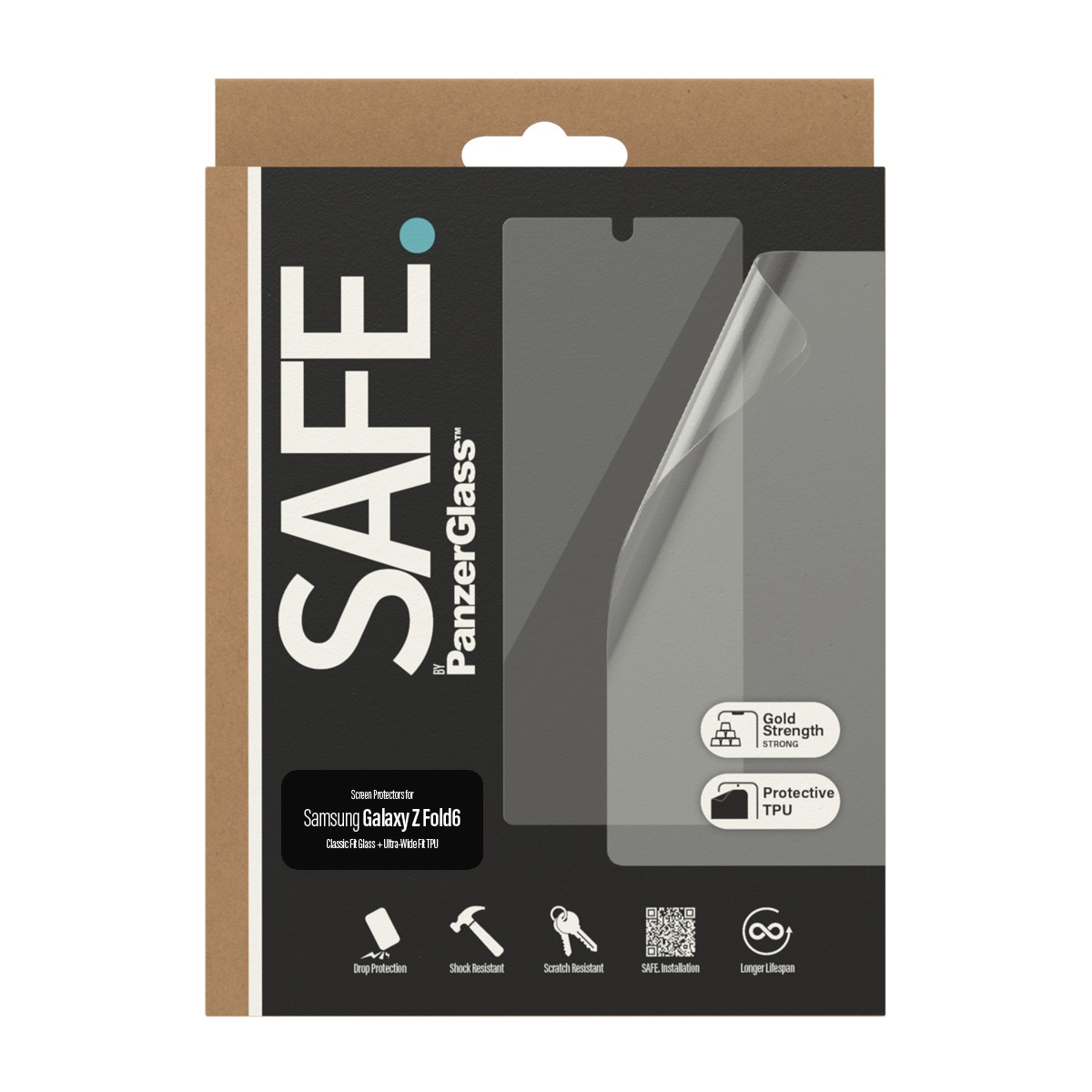 SAFE by PanzerGlass Displayschutzglas »Classic Fit Glass + Ultra-Wide Fit TPU Screen Protection«, für Samsung Galaxy Z Fold6, Displayschutzfolie, Schutzfolie, Bildschirmschutz, kratz- & stossfest