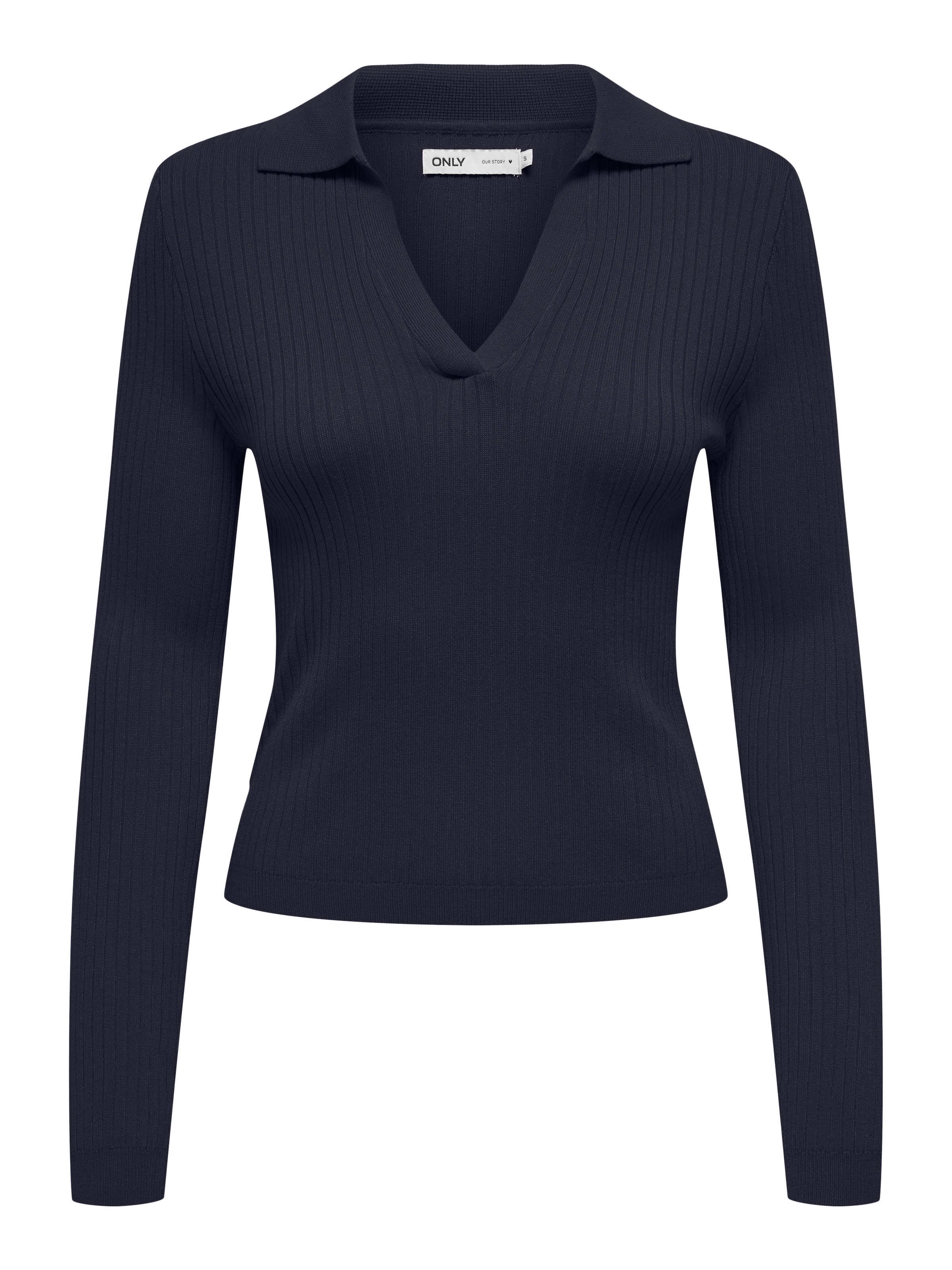 ONLY Polokragenpullover »ONLKAYA LS POLO PULLOVER EX KNT« Rippstrick