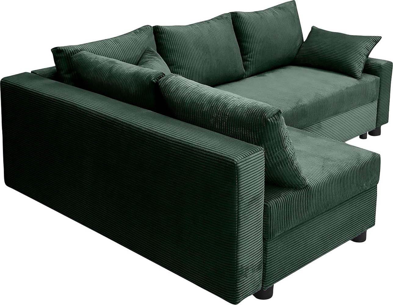 COLLECTION AB Ecksofa »Parma L-Form«, mit Schlaffunktion und Bettkasten, inklusive Kissen, Bonellfederkern