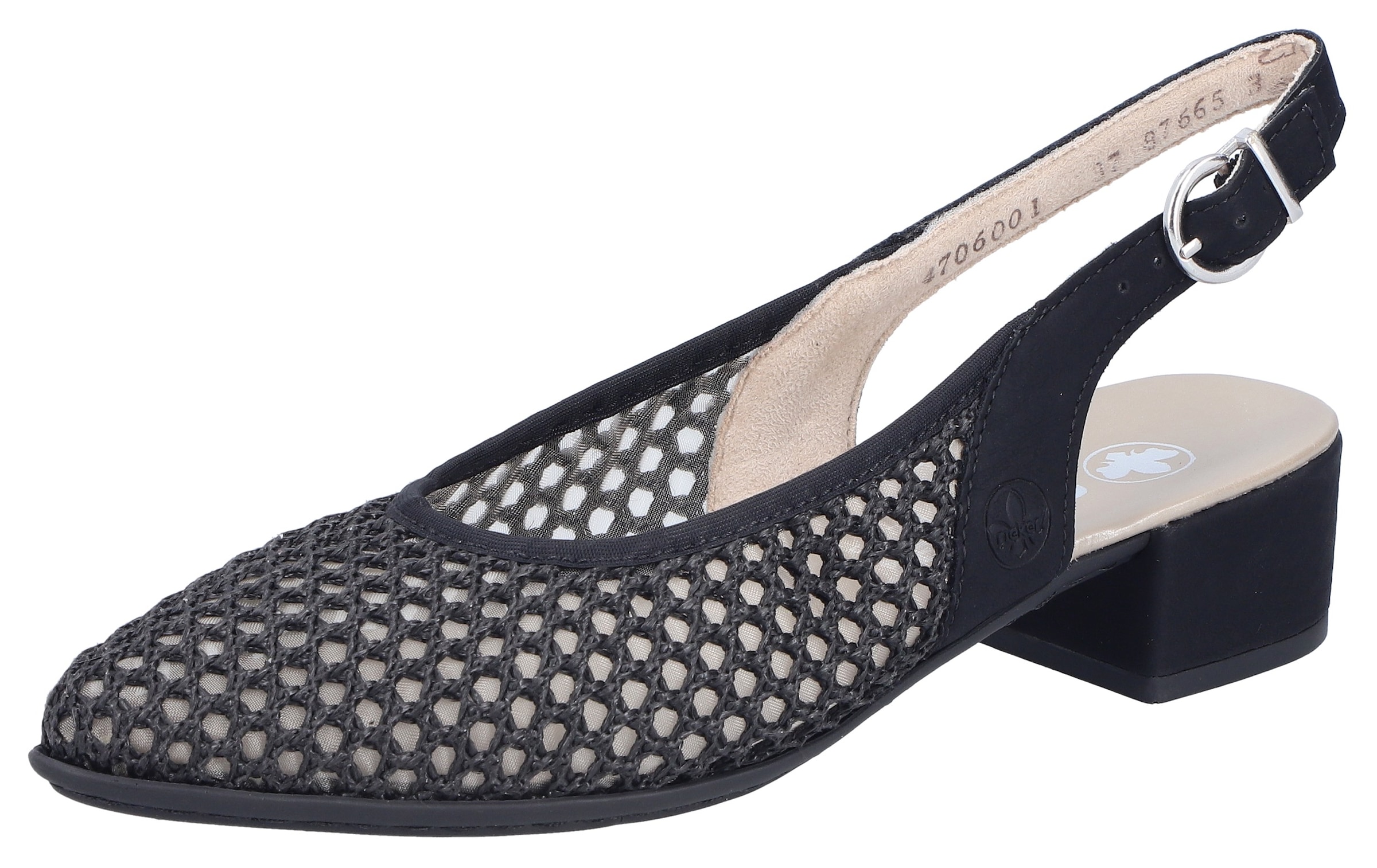 Rieker Sandale à enfiler  chaussure d'été, chaussure de fête, talon bloc, avec brides