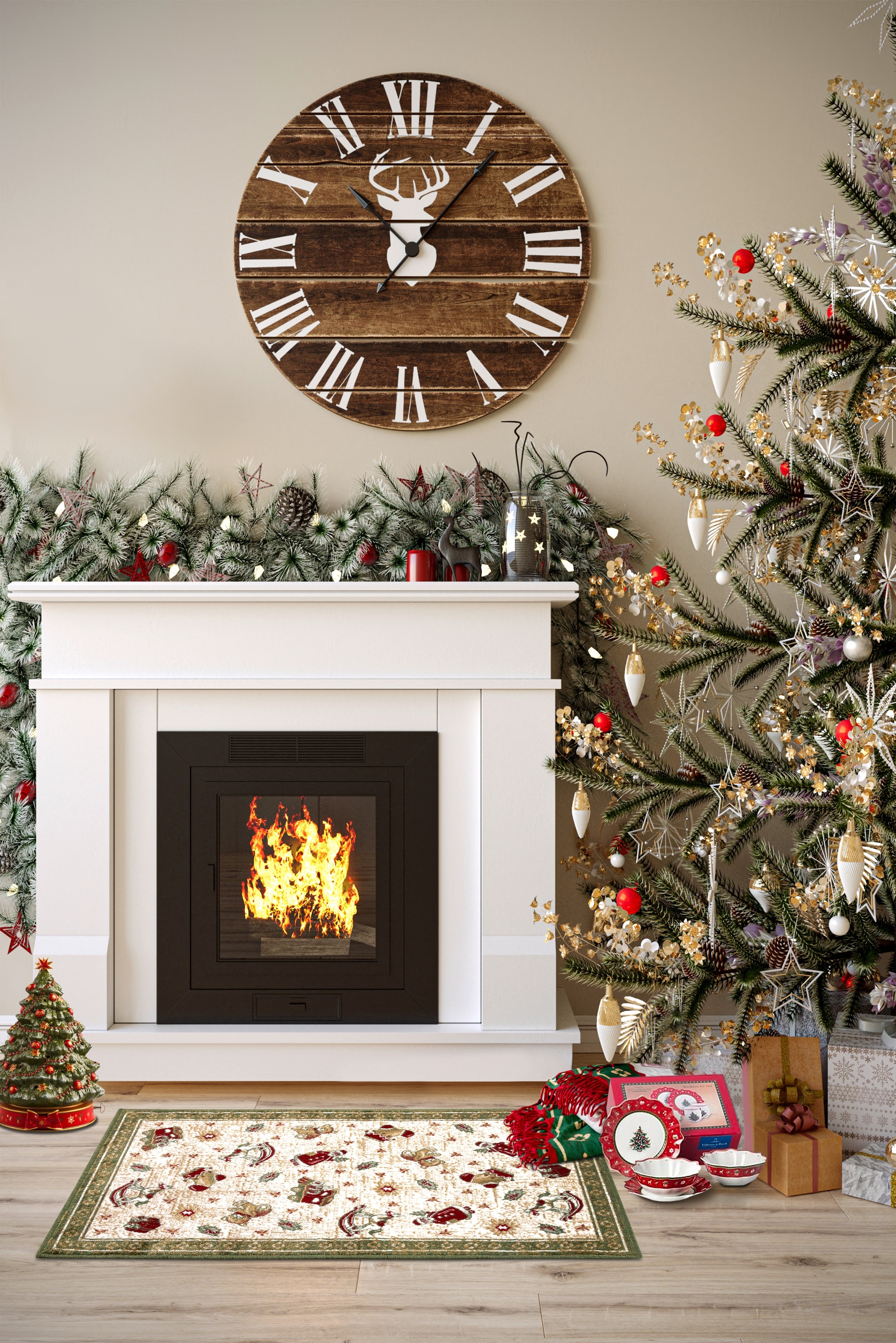 Villeroy & Boch Teppich »Nostalgic Shine Toy's Delight, eckig, rund und Läufer« rechteckig 6 mm Höhe Weihnachten, Wohnzimmer, Flur, Geschenk, Toys Delight, Dekoration