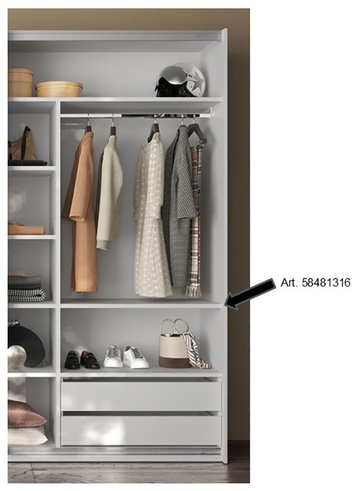 INOSIGN Einlegeboden »Malmo Weiss (1St), nur verwendbar mit Zubehör Inneneinteilung«, für Schwebetürenschrank, Breite 90 cm, Tiefe 50 cm, Höhe 2,2 cm