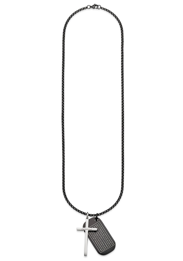 Bruno Banani Kette mit Anhänger "Schmuck Geschenk Halskette Kreuz Vater Unser Venezianerkette"