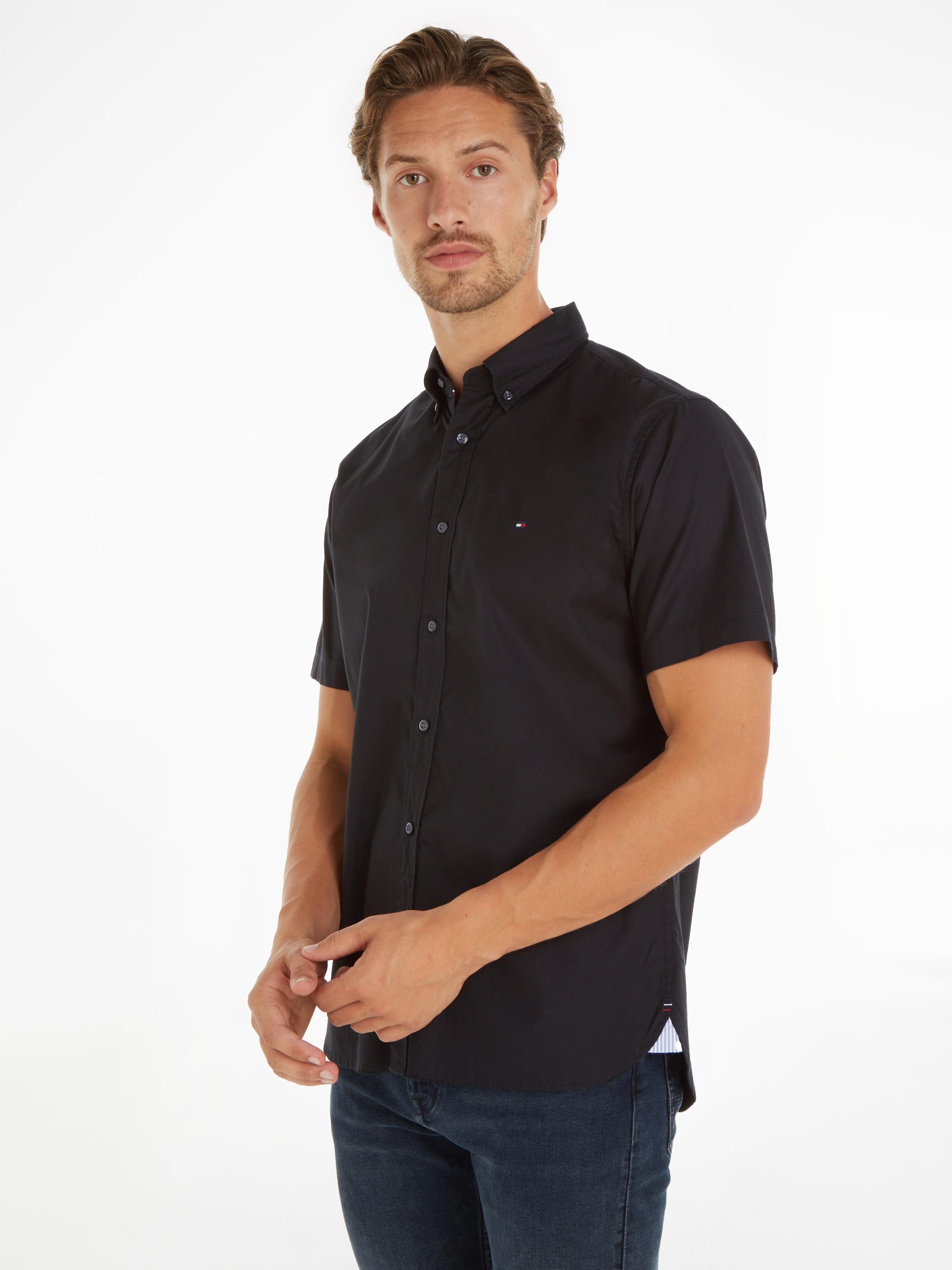 Kurzarmhemd »FLEX POPLIN RF SHIRT S/S«, mit Hemdblusenkragen