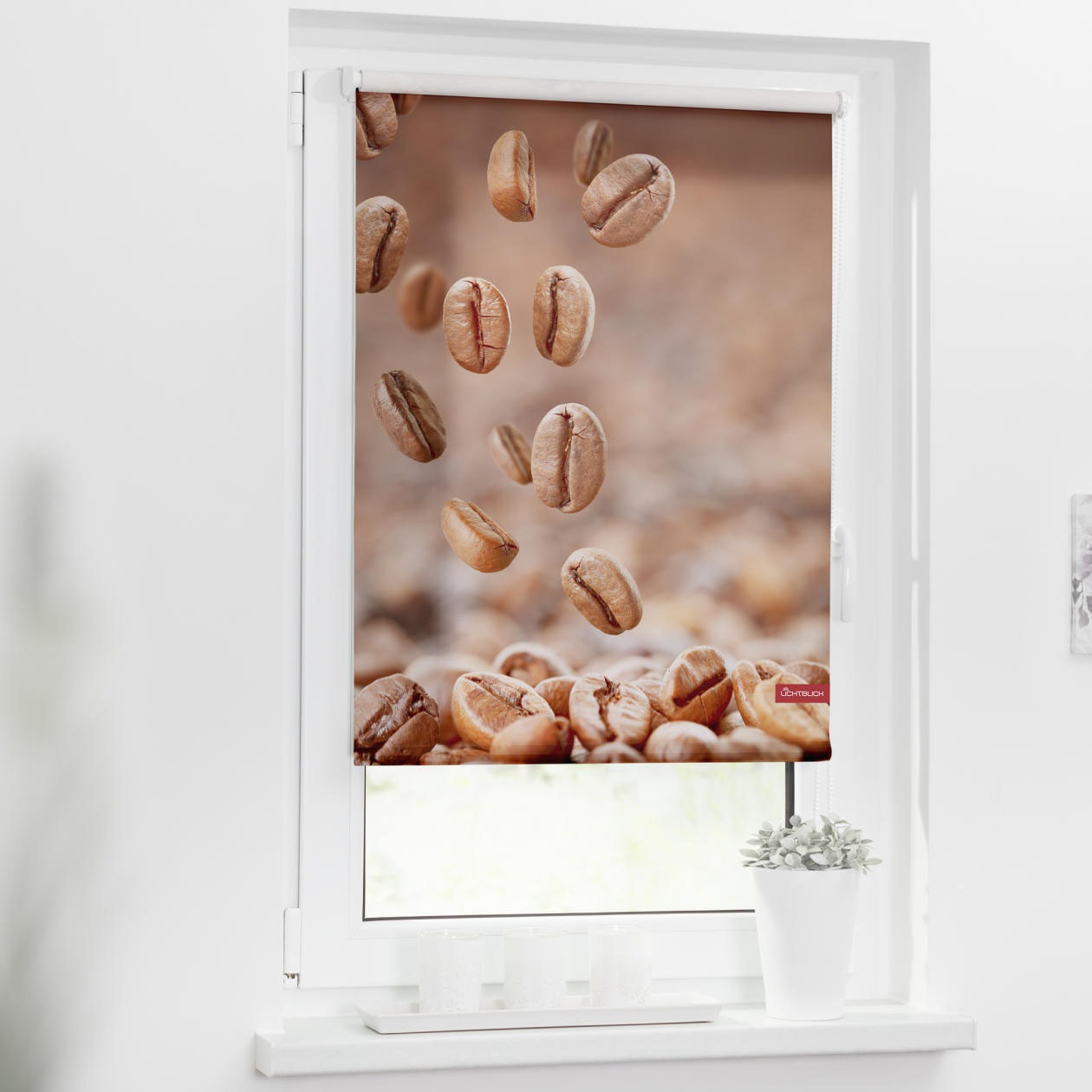 Image of LICHTBLICK ORIGINAL Seitenzugrollo »Rollo Klemmfix, ohne Bohren, blickdicht, Kaffee - Braun«, blickdicht, Sichtschutz-Blendschutz, freihängend bei Ackermann Versand Schweiz