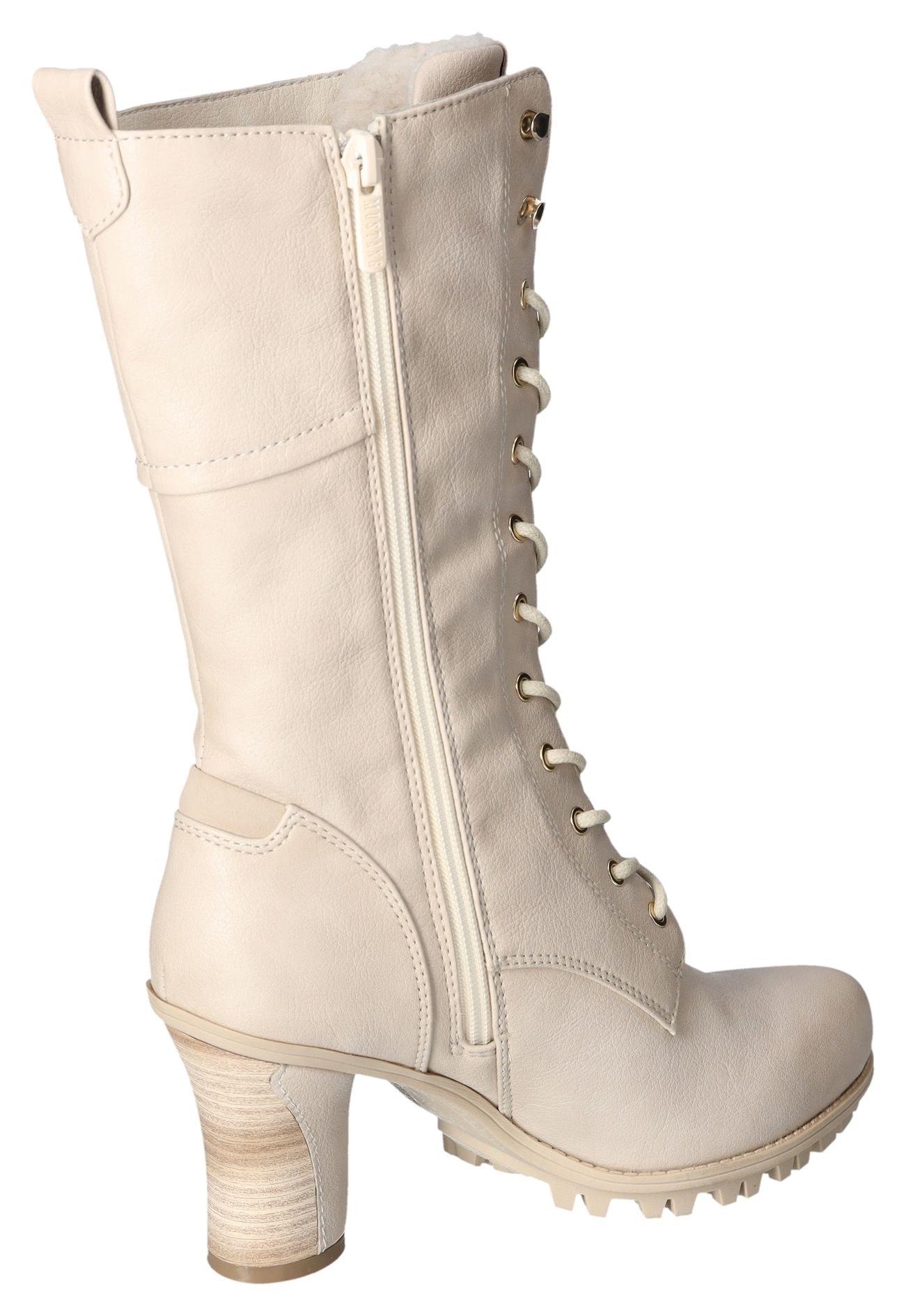 Mustang Shoes Winterstiefel, Absatzstiefel, Profilsohle, mit zusätzlichem Innenreissverschluss