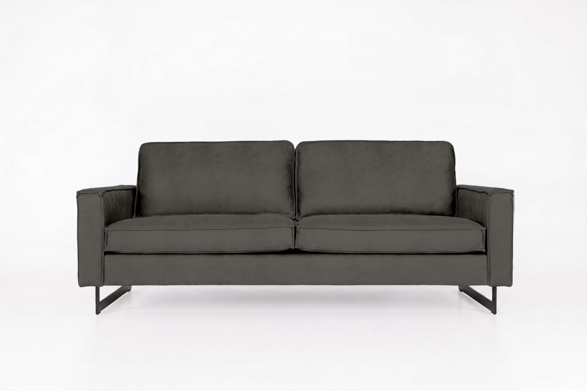GOODproduct 3-places »Pinto, 206 cm, Cord, Chenille, Lederoptik« avec jonc, pieds métalliques noirs, suspension à ressorts ondulés