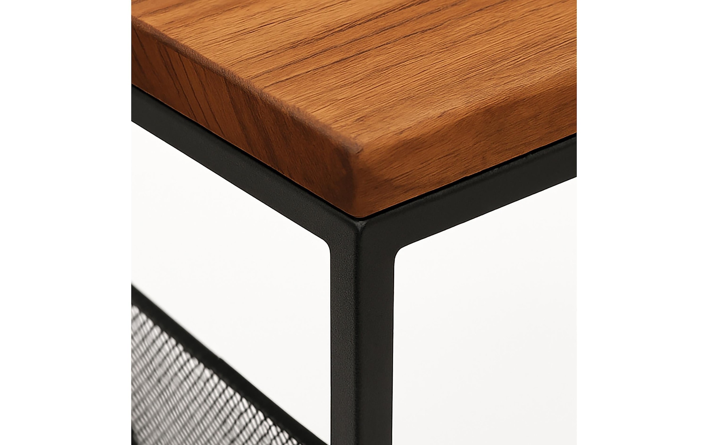 relaxdays Beistelltisch »in C-Form 63 x 30 cm« Couchtisch mit Zeitungsablage aus Mango Holz