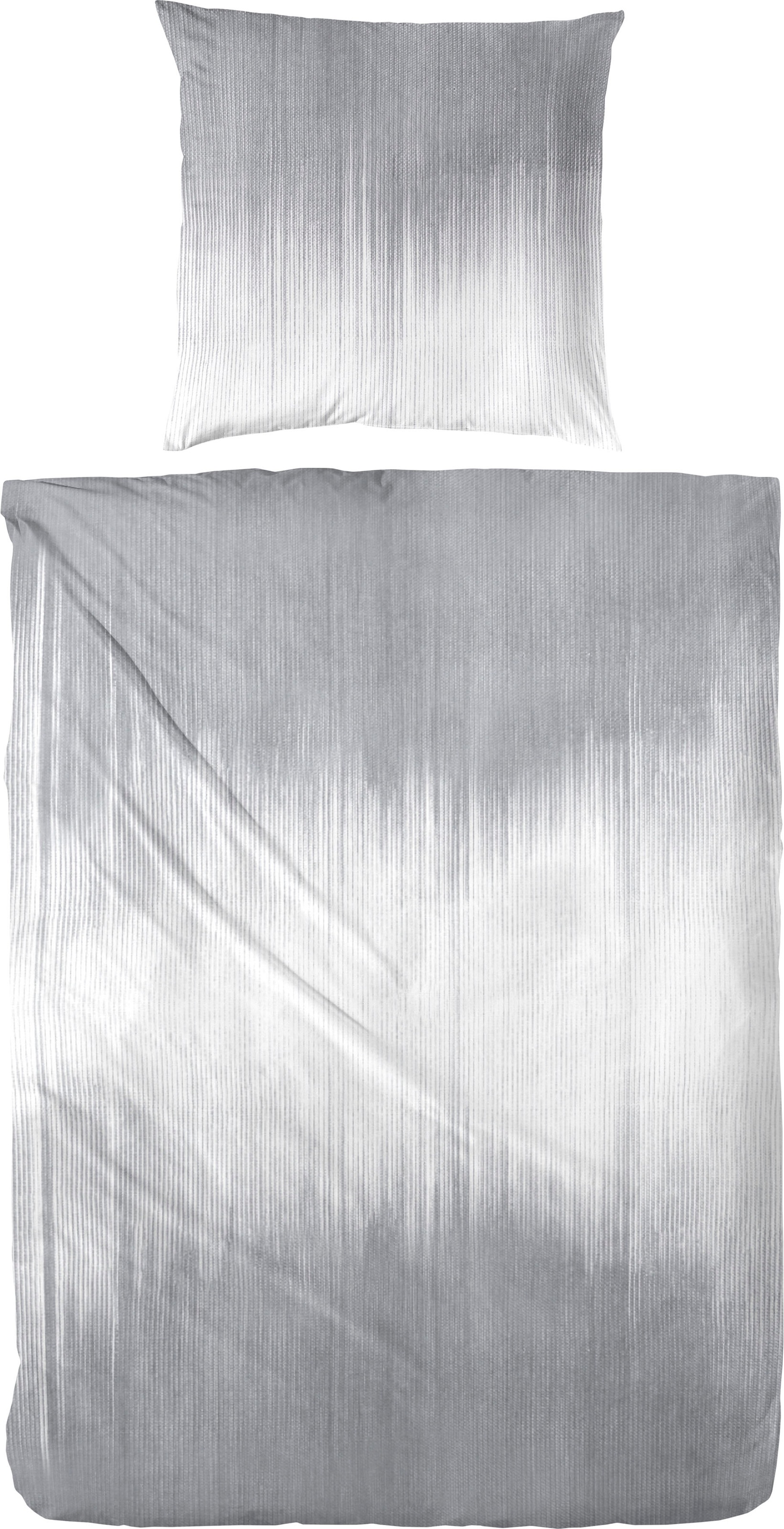 Image of Primera Bettwäsche "Mako-Satin-Bettwäsche Ebbe & Flut" 2 Stk. mit einem zartblauen Muster