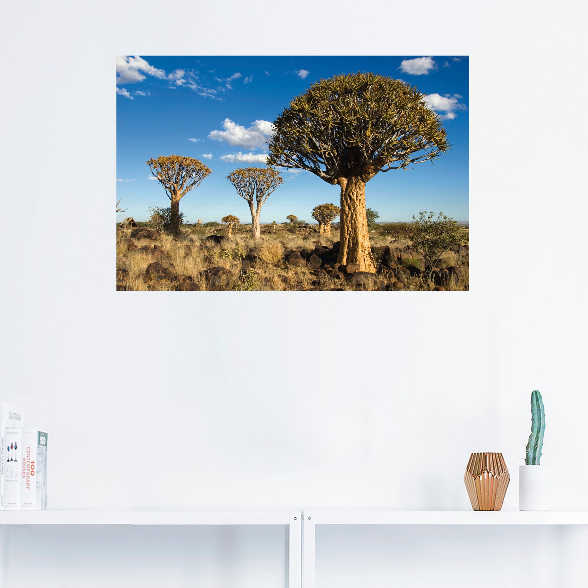 Image of Artland Wandbild »Köcherbaumwald«, Bäume, (1 St.), in vielen Grössen & Produktarten - Alubild / Outdoorbild für den Aussenbereich, Leinwandbild, Poster, Wandaufkleber / Wandtattoo auch für Badezimmer geeignet bei Ackermann Versand Schweiz