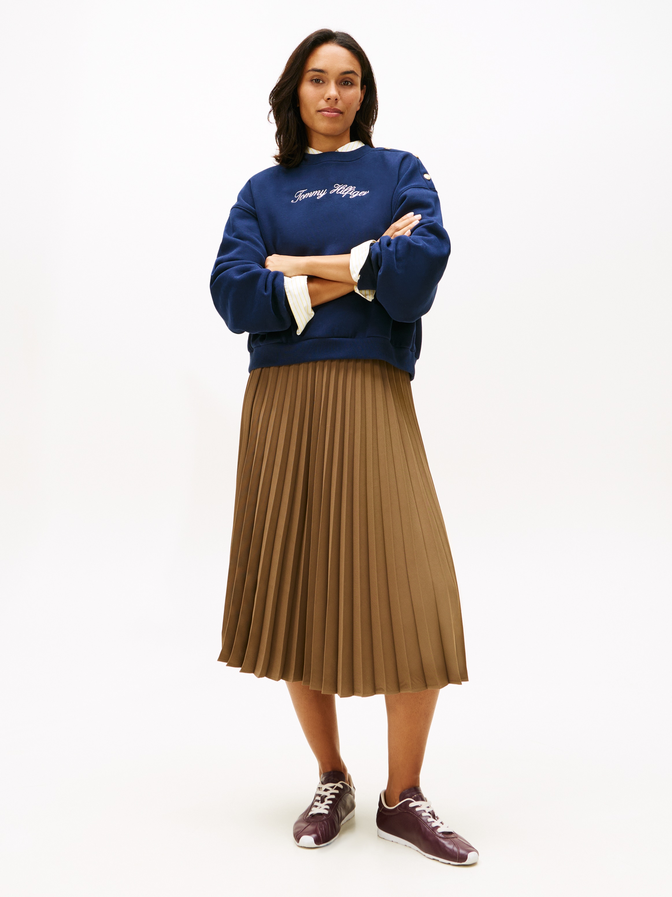Tommy Hilfiger Jupe plissée »FLUID PLEATED PULL ON MIDI SKIRT«