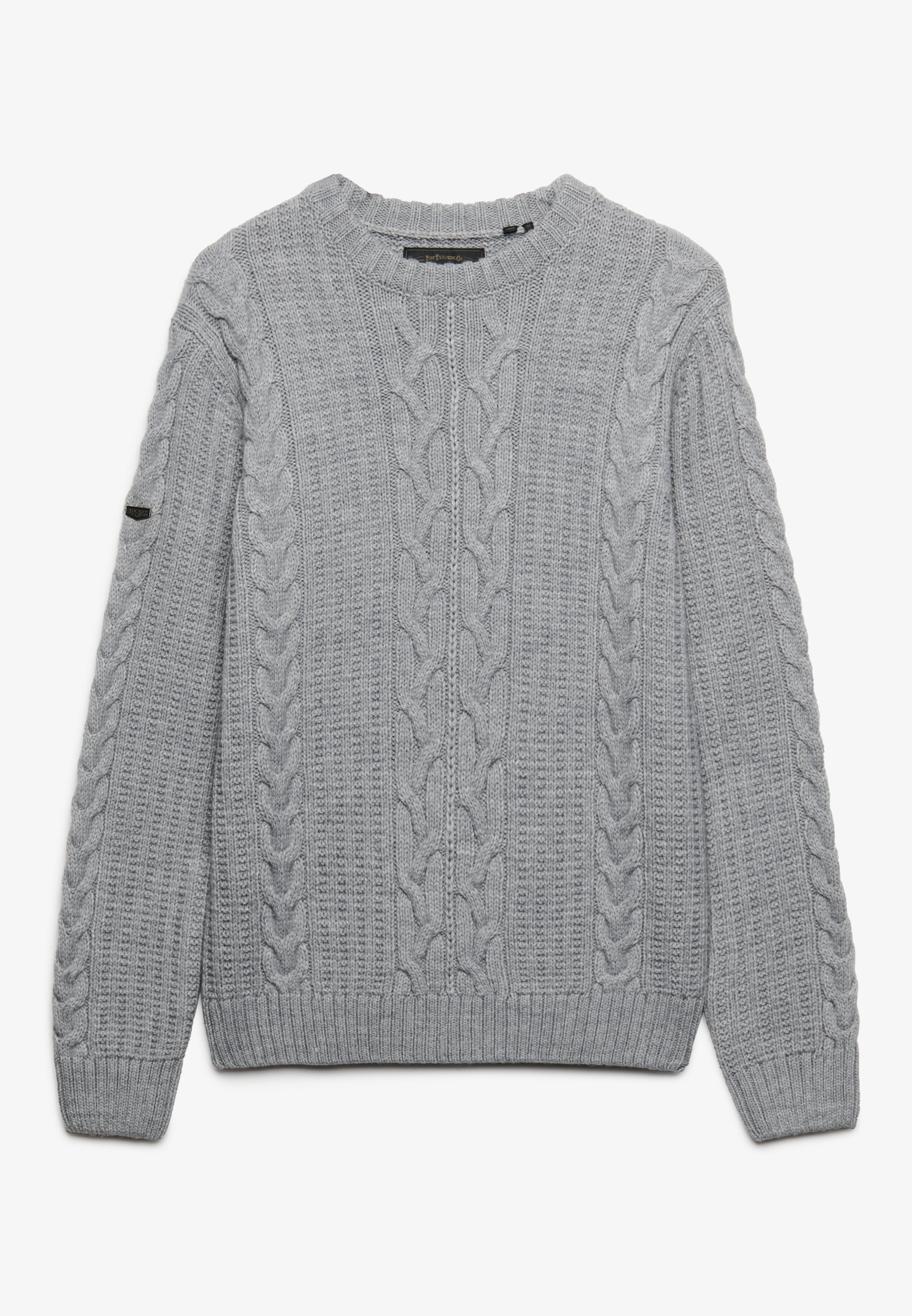 Superdry Rundhalspullover »JACOB CABLE JUMPER« Materialmix, regular fit