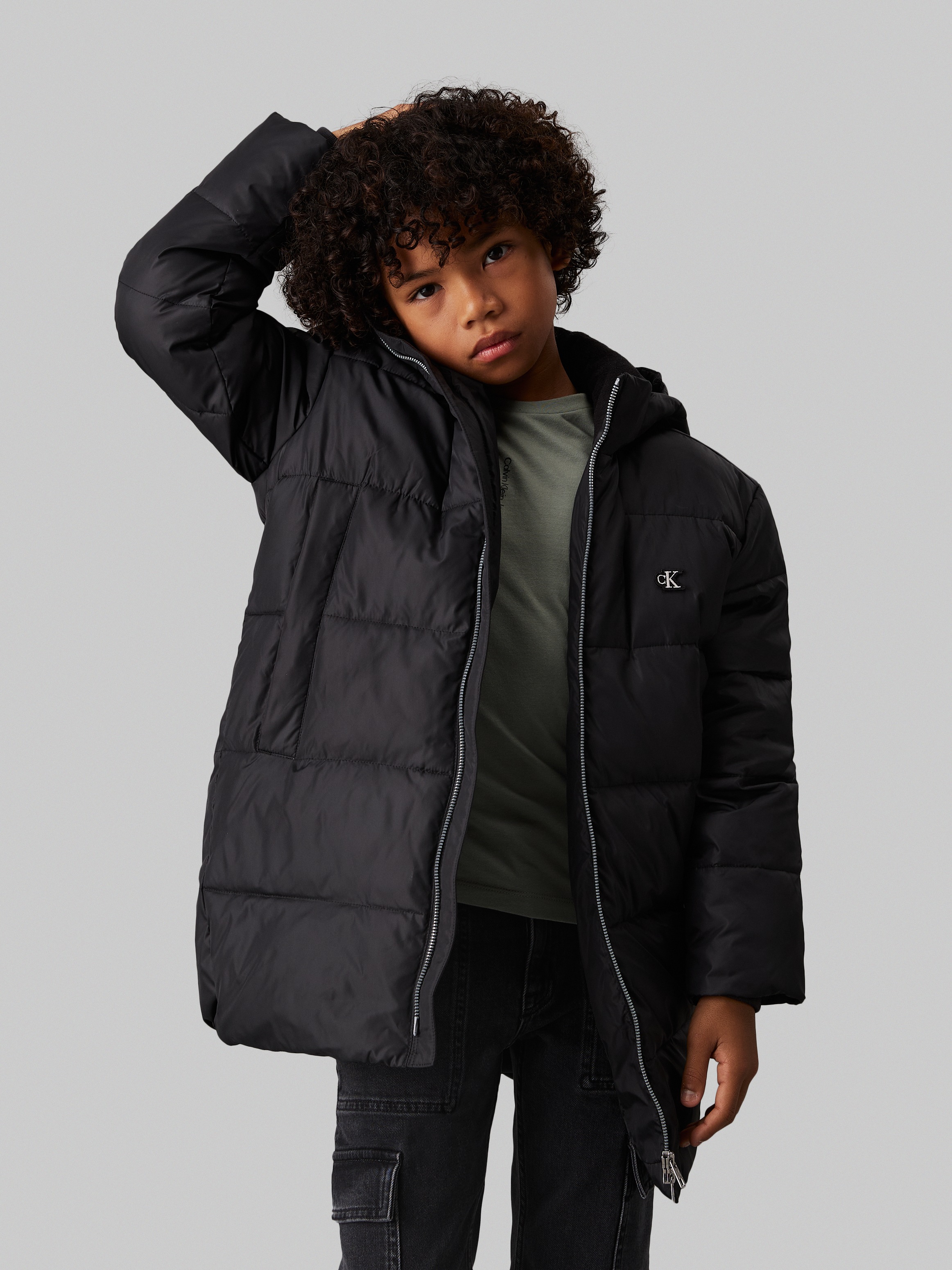 Calvin Klein Jeans Parka »Essential Parka Puffer«, mit Kapuze, für Kinder bis 16 Jahre und mit Logopatch